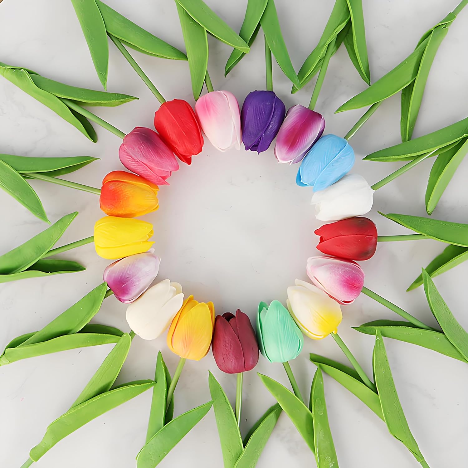 10 Pcs Rose Red Artificial Tulip Silk Fake Flowers 13" for Home Office Wedding Decor Arrangement Bouquet Faux Flowers for Decoration - Image 6