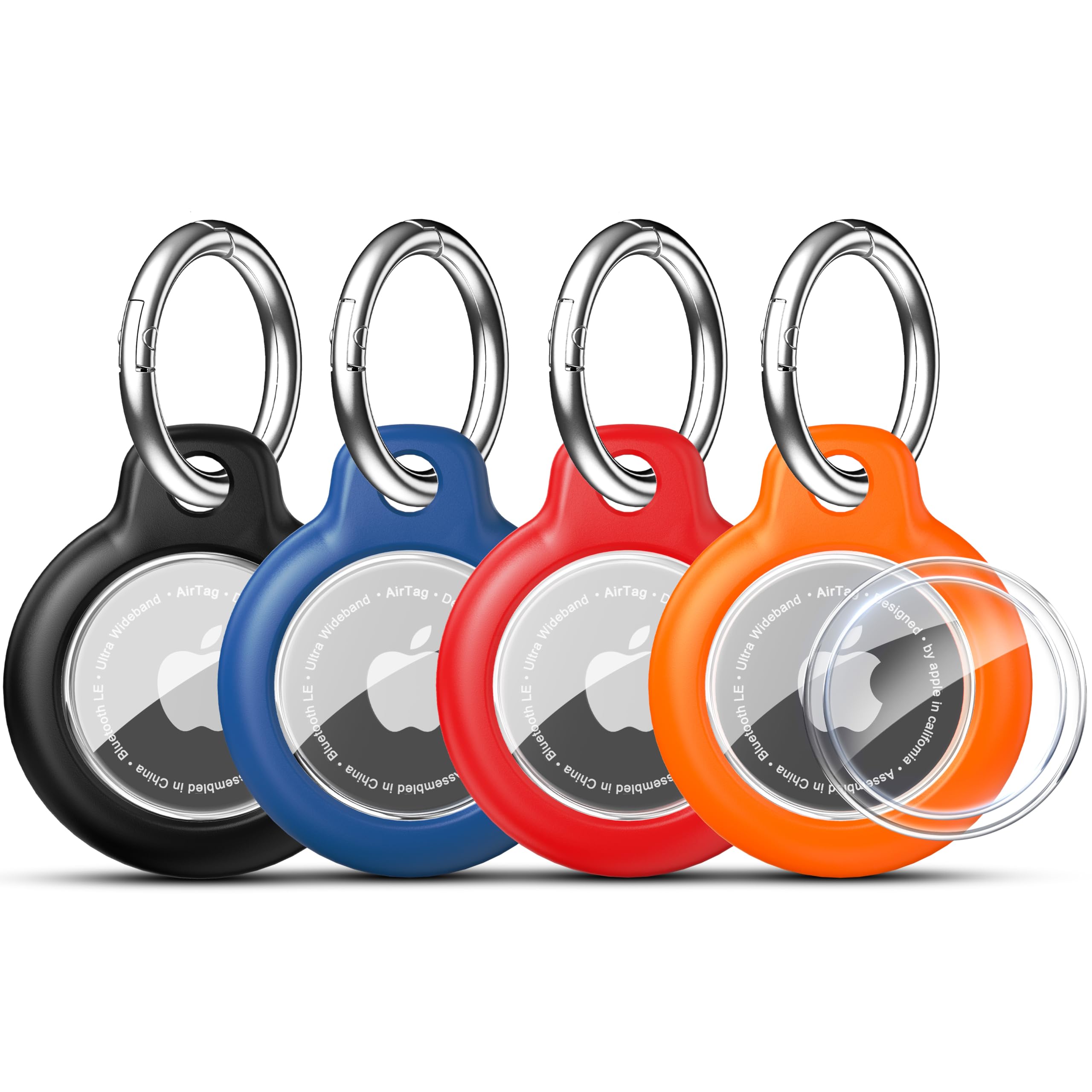 RFUNGUANGO Apple AirTag Holder with Key Ring 4 Pack AirTag Case