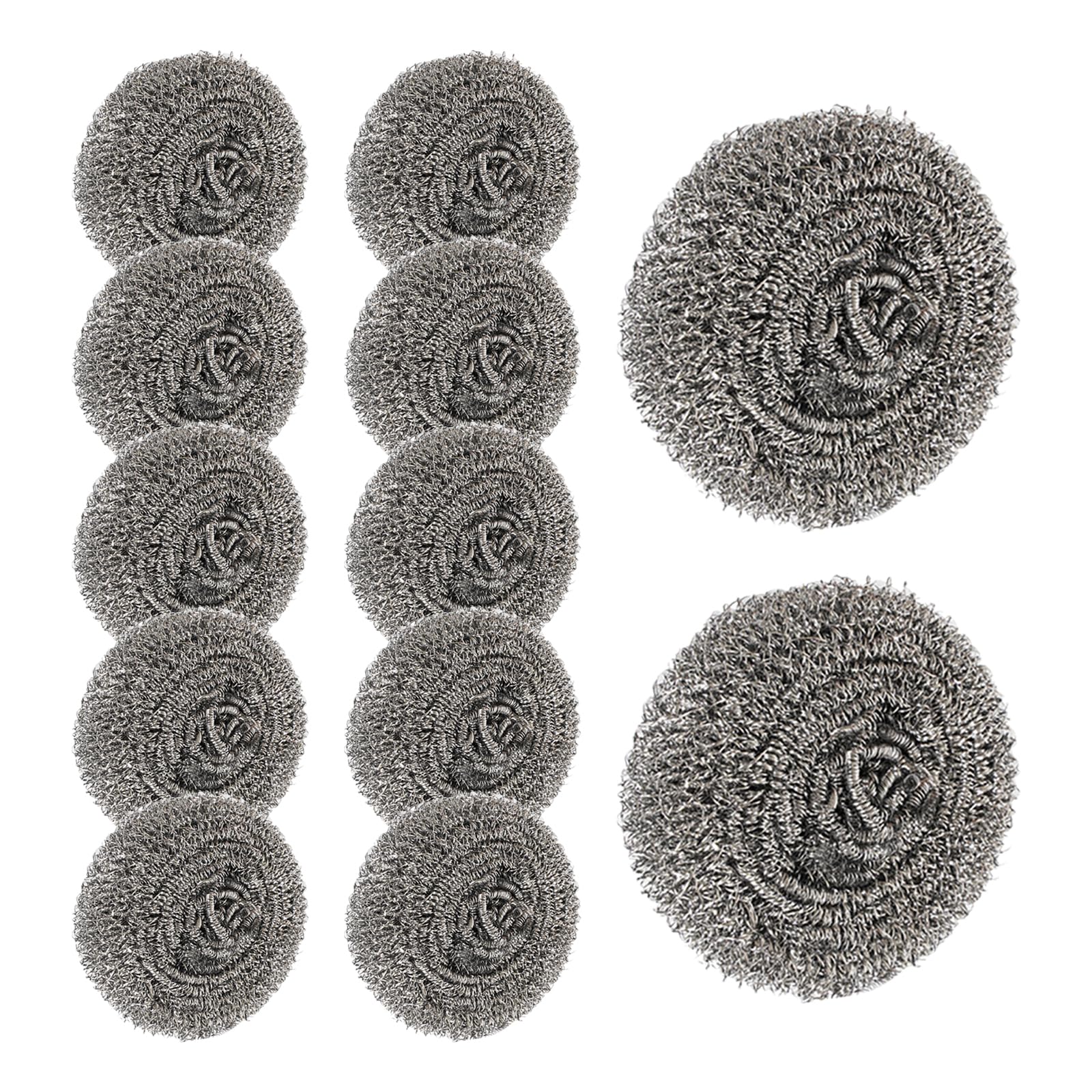 12PCS Stainless Steel Scrubbers, for Removing Tough Dirt, Grease, Oil or Stains from Dishes, Pots, Stovetops, Drip Pan, Cookware, Kitchenware