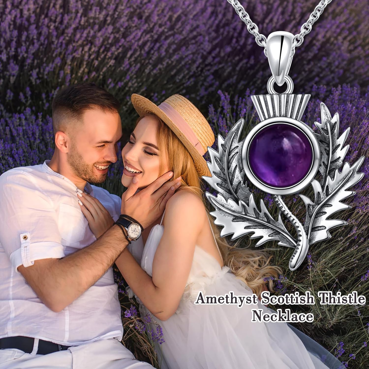 Alphm Scottish Thistle Gifts Necklace for Women 925 Sterling Silver Scotland Flower Pendant Thistle Necklace Jewelry for Mom Wife - Image 4