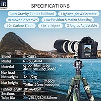 Vista 37 de Trípode de Fibra de Carbono - INNOREL RT75C Sin Cabeza de Bola Trípode Super Profesional Monopié Resistente Trípode Compacto Soporte de Stand