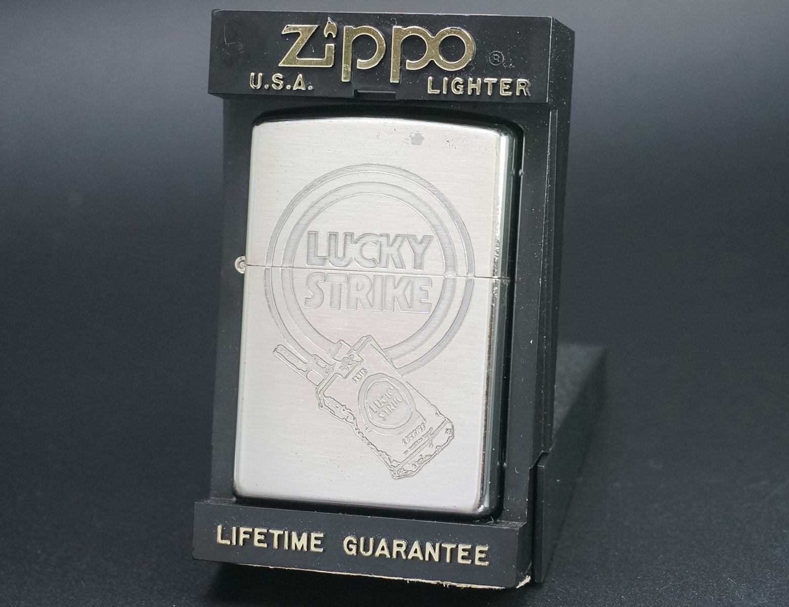 Amazon.co.jp: zippo LUCKY STRIKE ロゴ&パッケージ メッキ劣化 1998年 