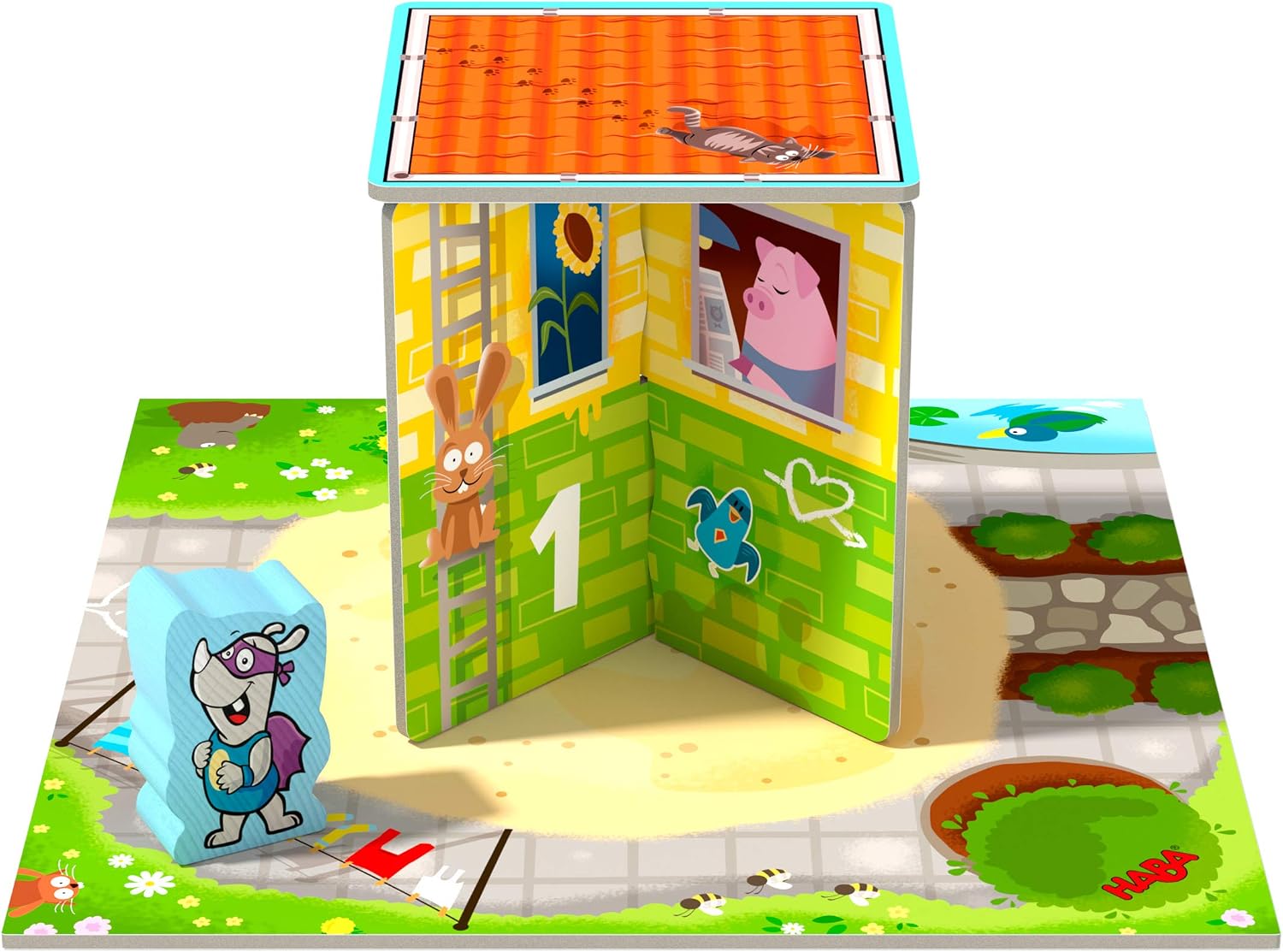 Initial game setup with game board and first floor
