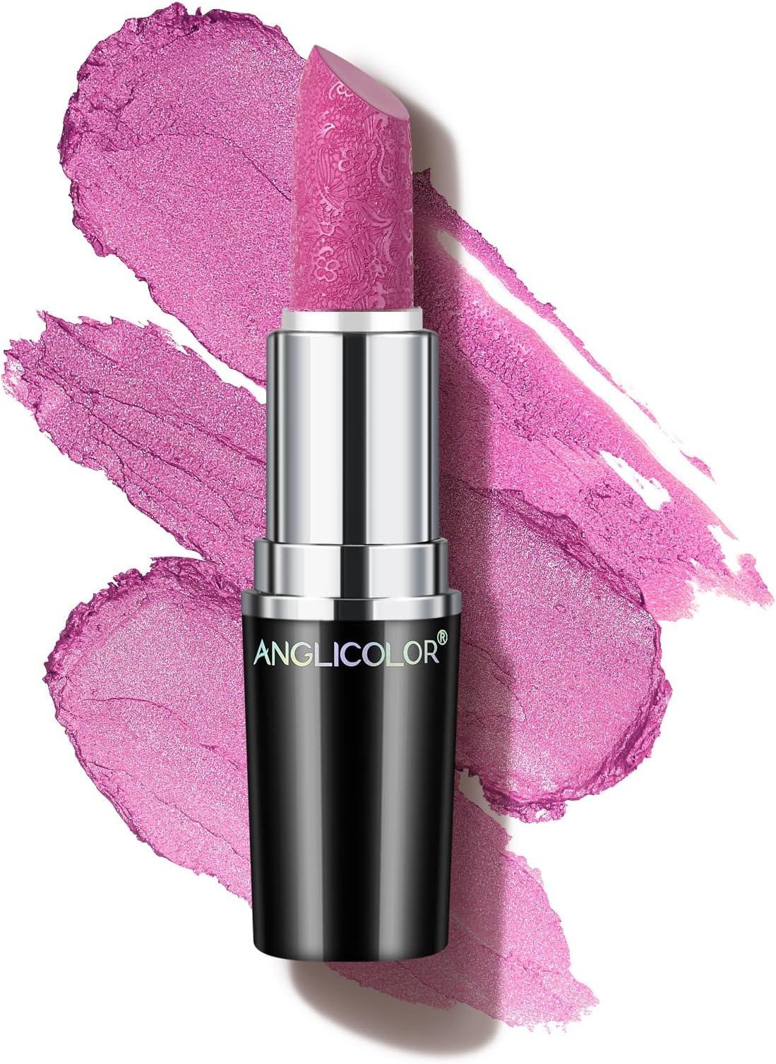 - Metallic Hot Pink Lipstick For Women,Hydrating Creamy Formula