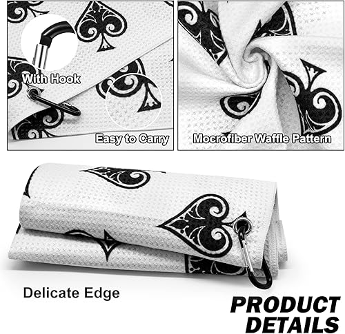 Miniatura 4 de barudan golf Toalla de golf de la suerte, accesorios de golf en el campo, toallas de golf para bolsas de golf para hombres, Poker Acecamisetas