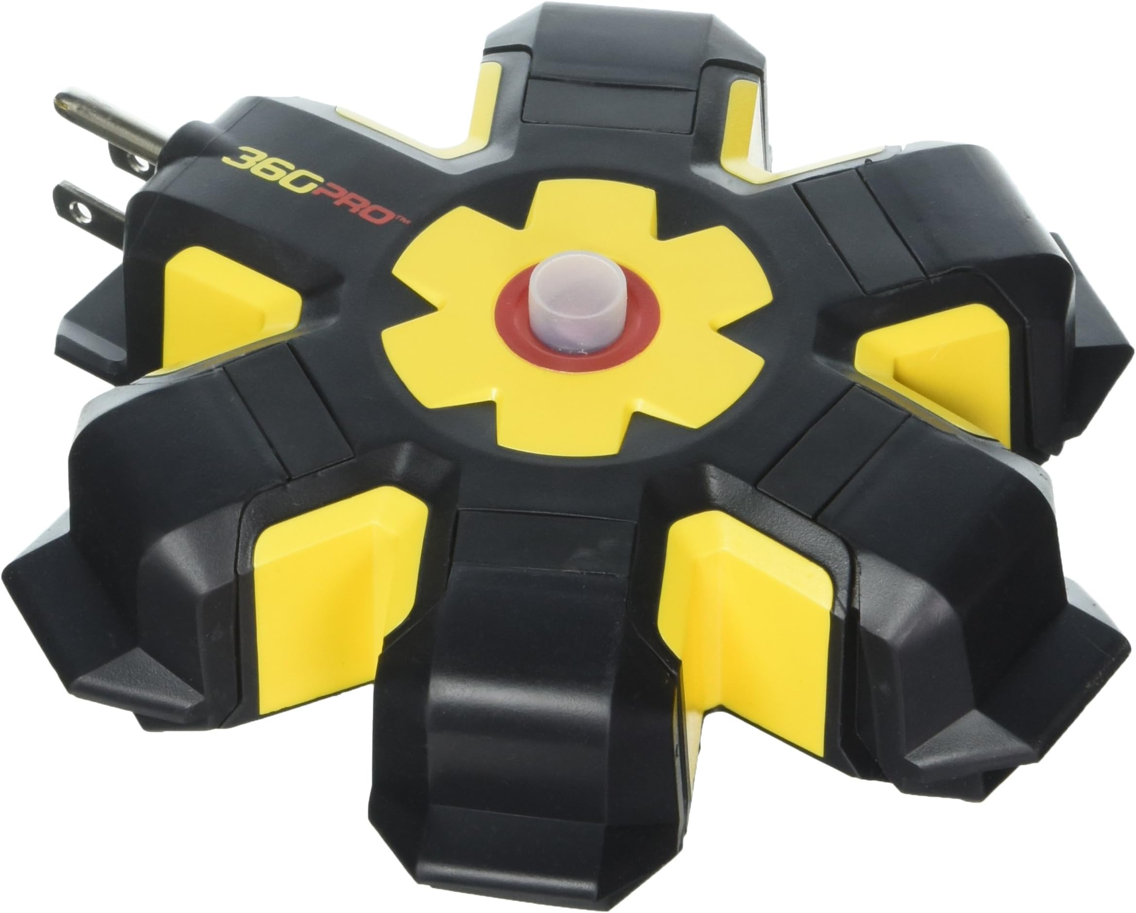 360 Electrical 36000 Pro Heavy Duty 5 Outlet Hub with Hexacore, Black/Yellow, 1 Piece