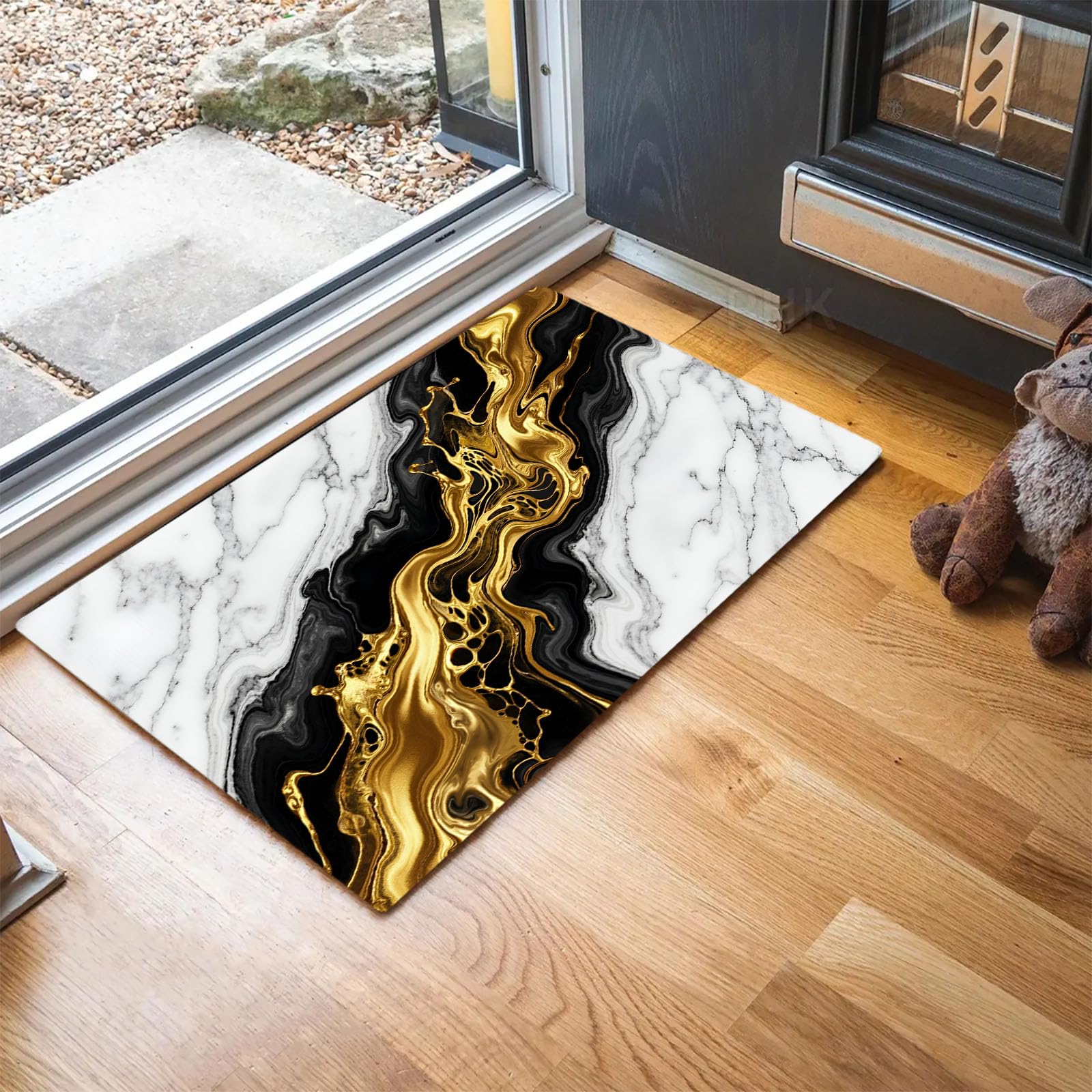 Paillasson Intérieur Texture Marbre Luxueuse Tapis de Porte Fin 60x90