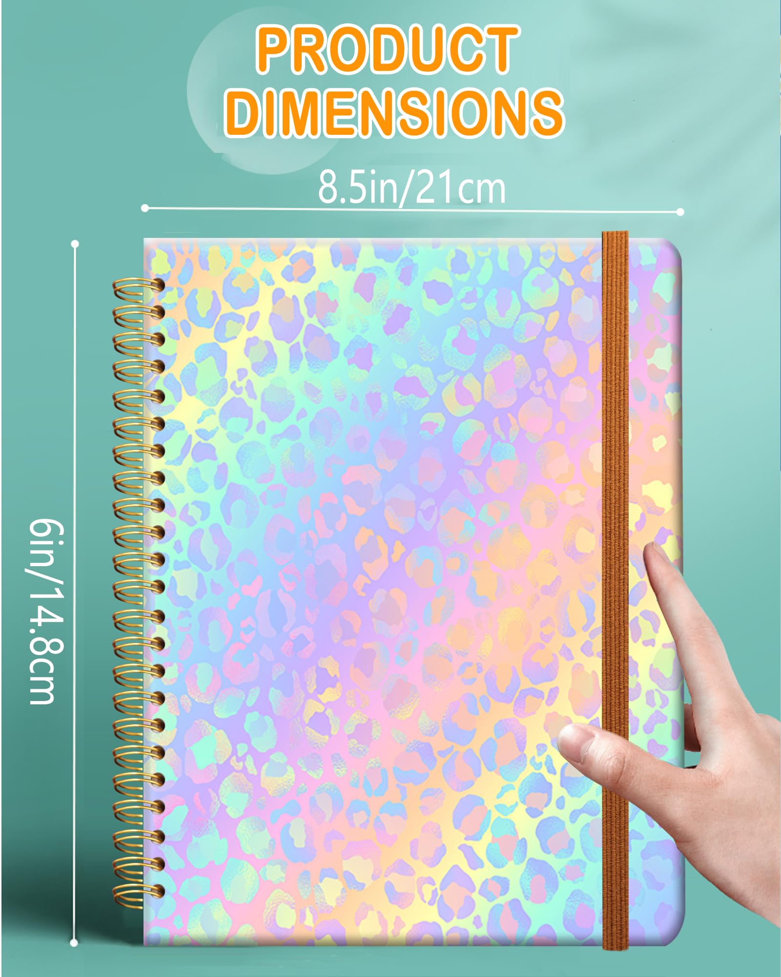 Notizbuch mit Spiralbindung, liniert, A5, Hardcover, liniert, College-Tagebuch für Frauen, Damen, Mädchen, niedliche, starke Doppeldrahtbindung mit Premium-Papier, 21,3 x 15,2 cm, perfekt für Schule,