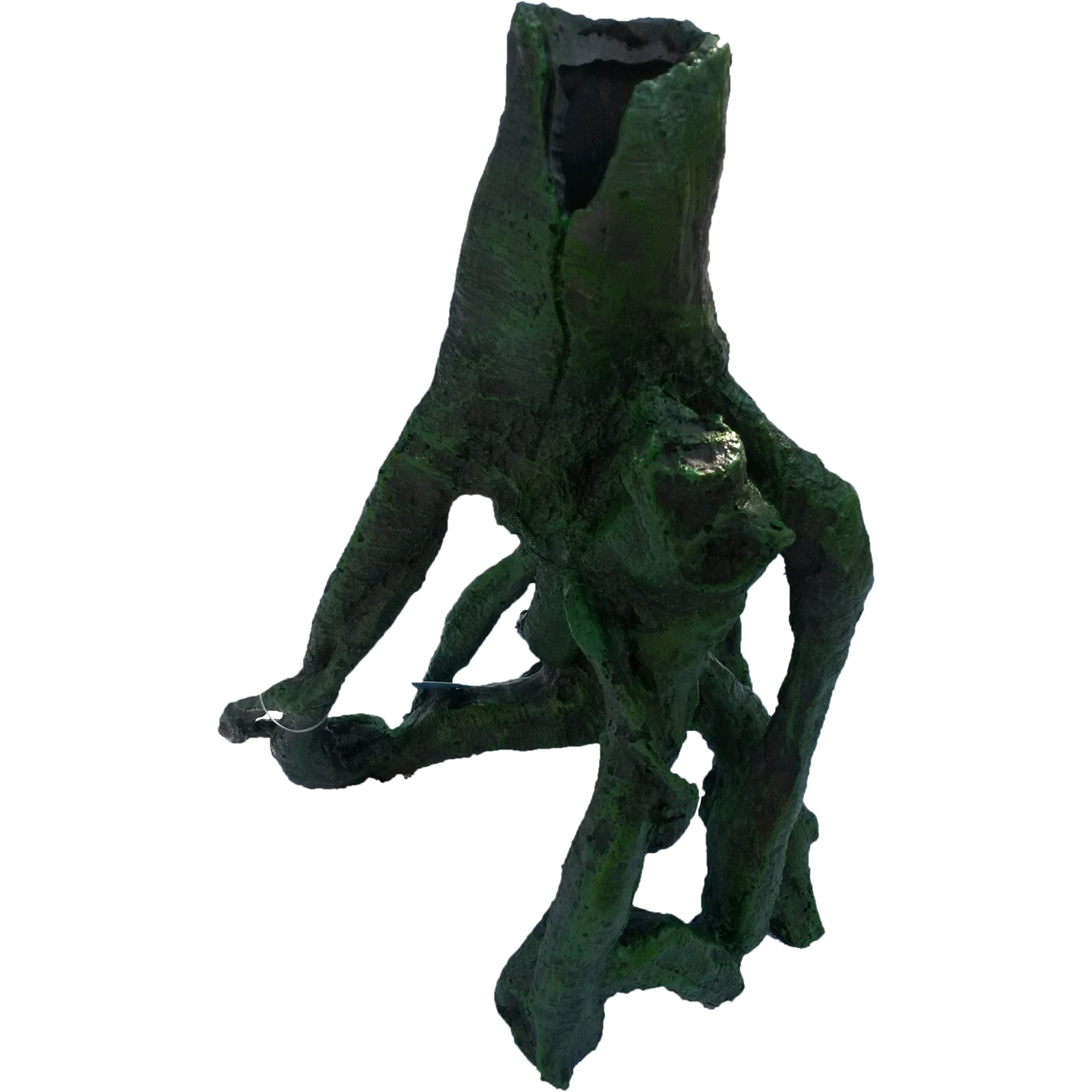 Tree Stump Aquarium Ornament, 7 inches Long Fish Tank Decoration Ornament for Aquascaping Artificial Resin Tree Branch Stump Landscape Decoration for Fish Tank Turtles & Frogs