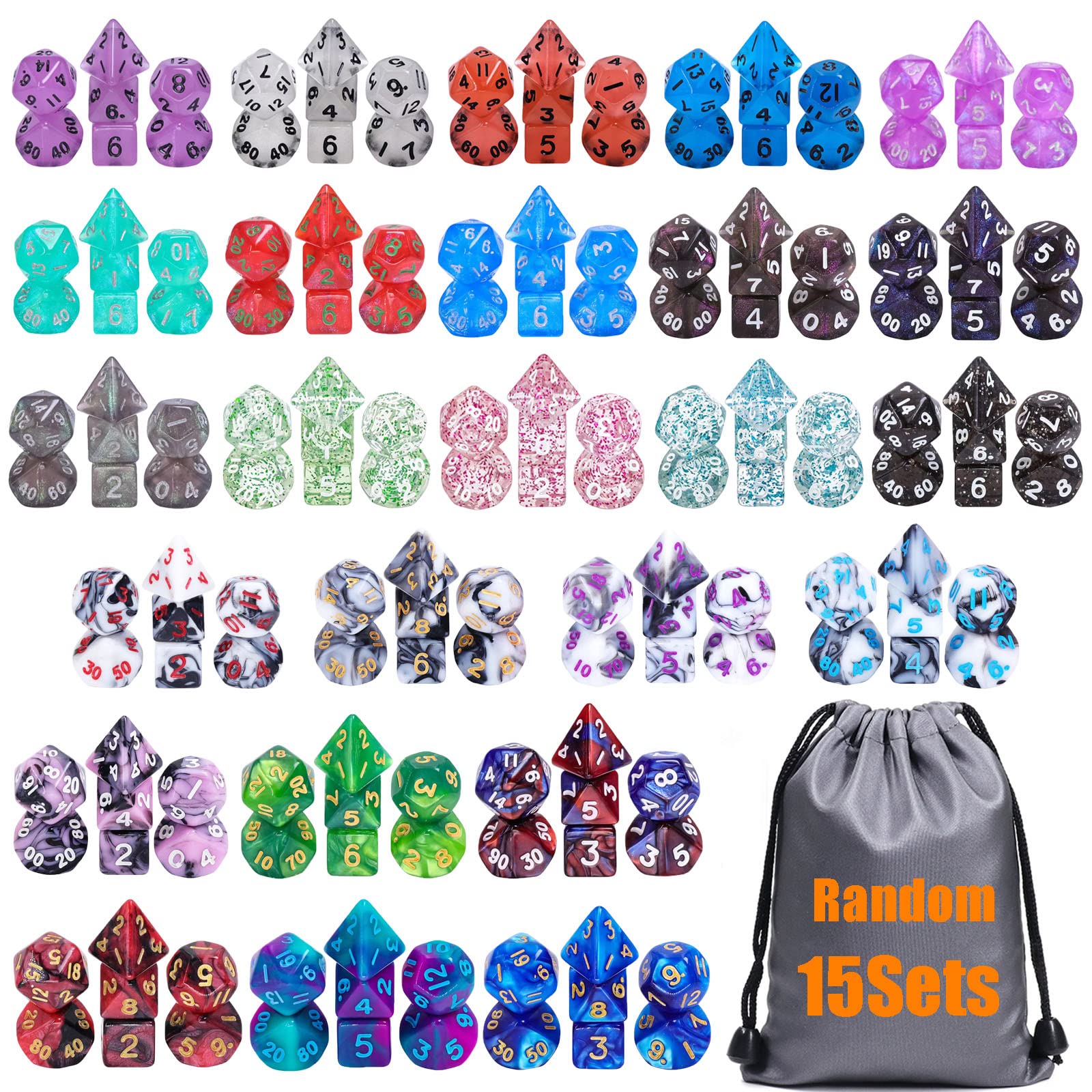 Amazon.co.jp: ランダムマルチカラーアソート多面体RPGダイス(105個