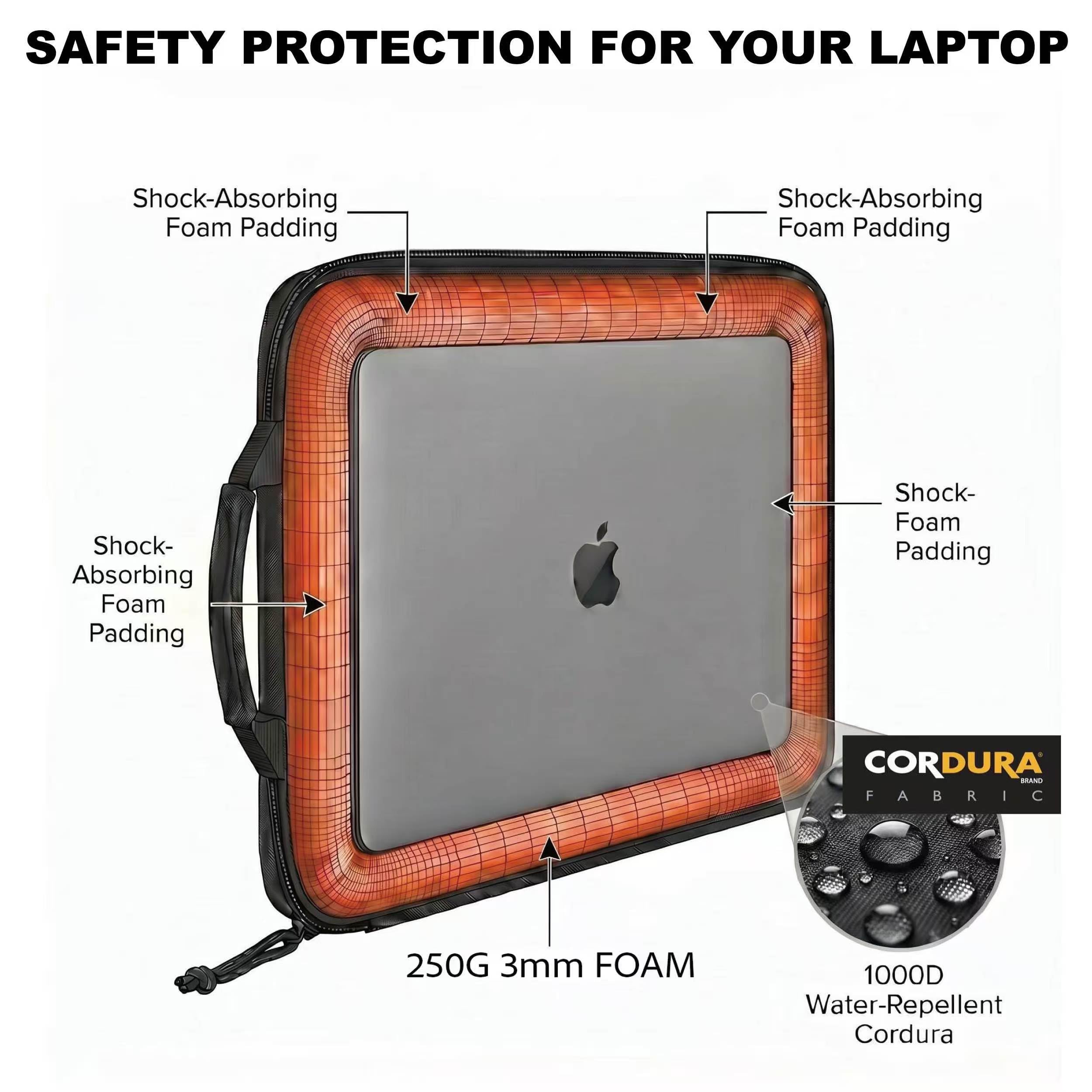 Rough Enough 16 Zoll Laptophülle, vertikale Reisetasche für Arbeit & Outdoor | Passend für 15-16-Zoll-Laptops und Tablets, stoßfeste Schaumstoffpolsterung, Trolleygurt für Gepäck, abnehmbarer Schultergurt