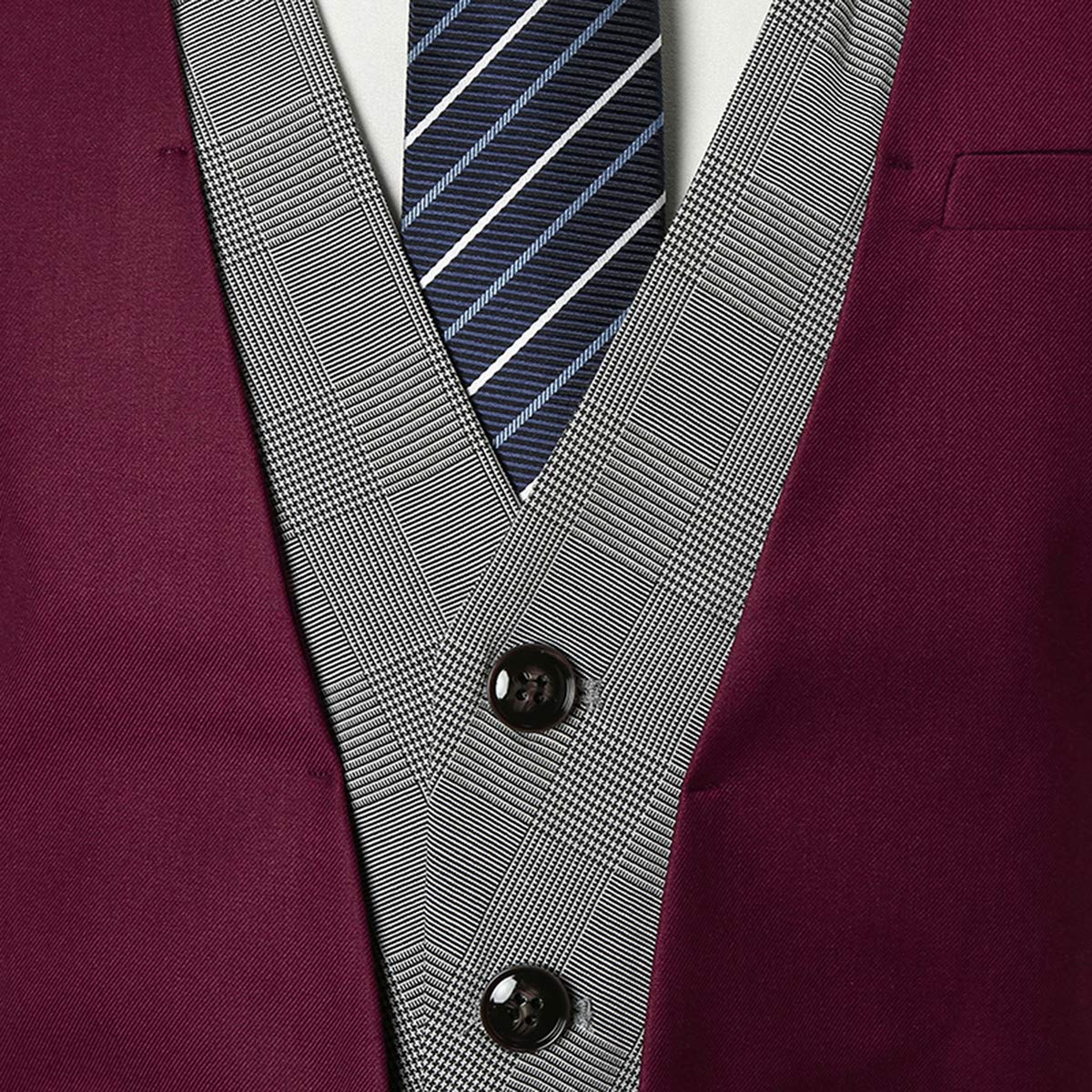 Męska kamizelka garniturowa Slim Fit Business Wedding w kratkę kamizelka garniturowa, czerwony, M