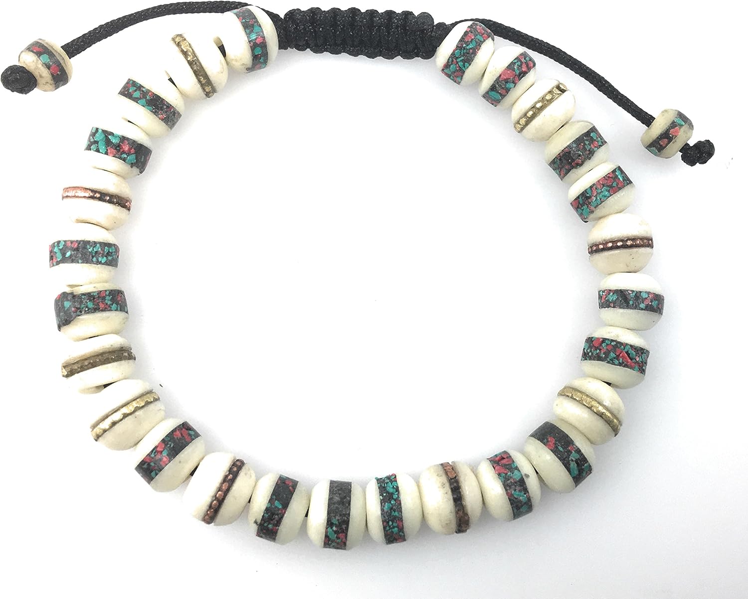 Tibetan Prayer Mala Embedded Medicine Bracelet Yoga Healing Beads Adjustable Wrist Mala Tibetan Prayer Beads For Meditation Many Color Choices (White) - Image 7