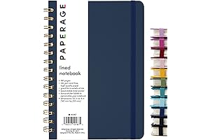 Paperage Spiral Notebook, (Navy), 160 Pages, Medium 5.5 inches x 8 inches