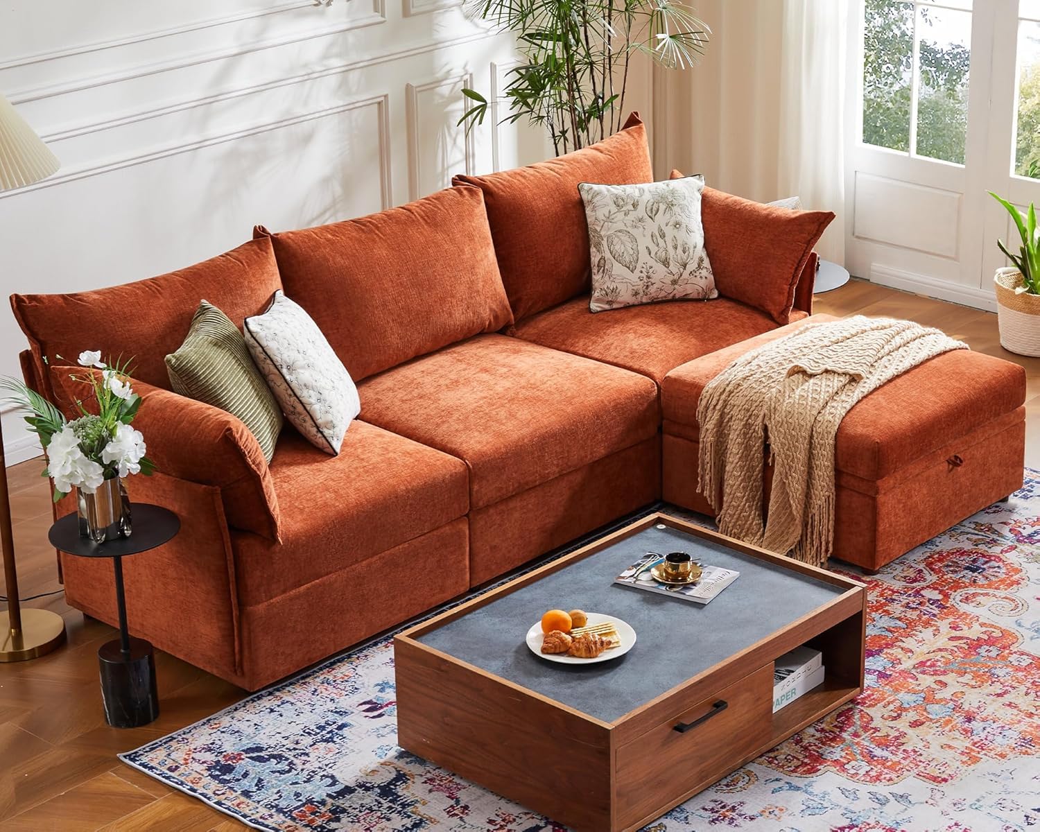 ABCASA L-Shaped 4-Seater Modular Sectional