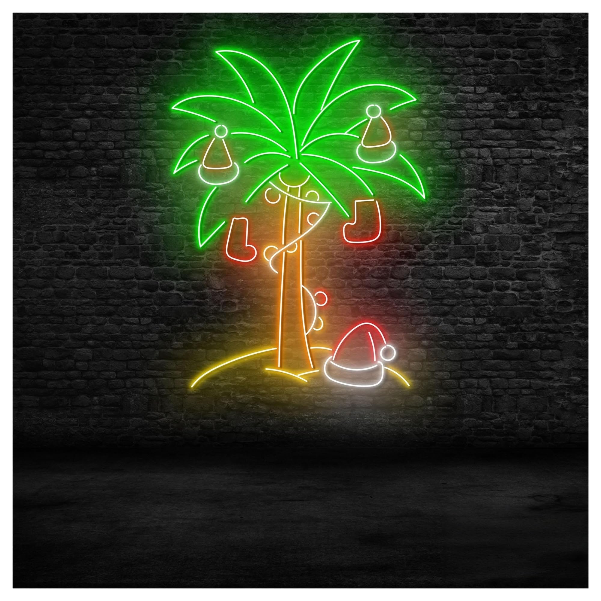 RONGCH Hanging Art Neon Signs Palm Tree Neon Sign, Suitable for Beach House Or Cafe Decor with Dimmable 50cm