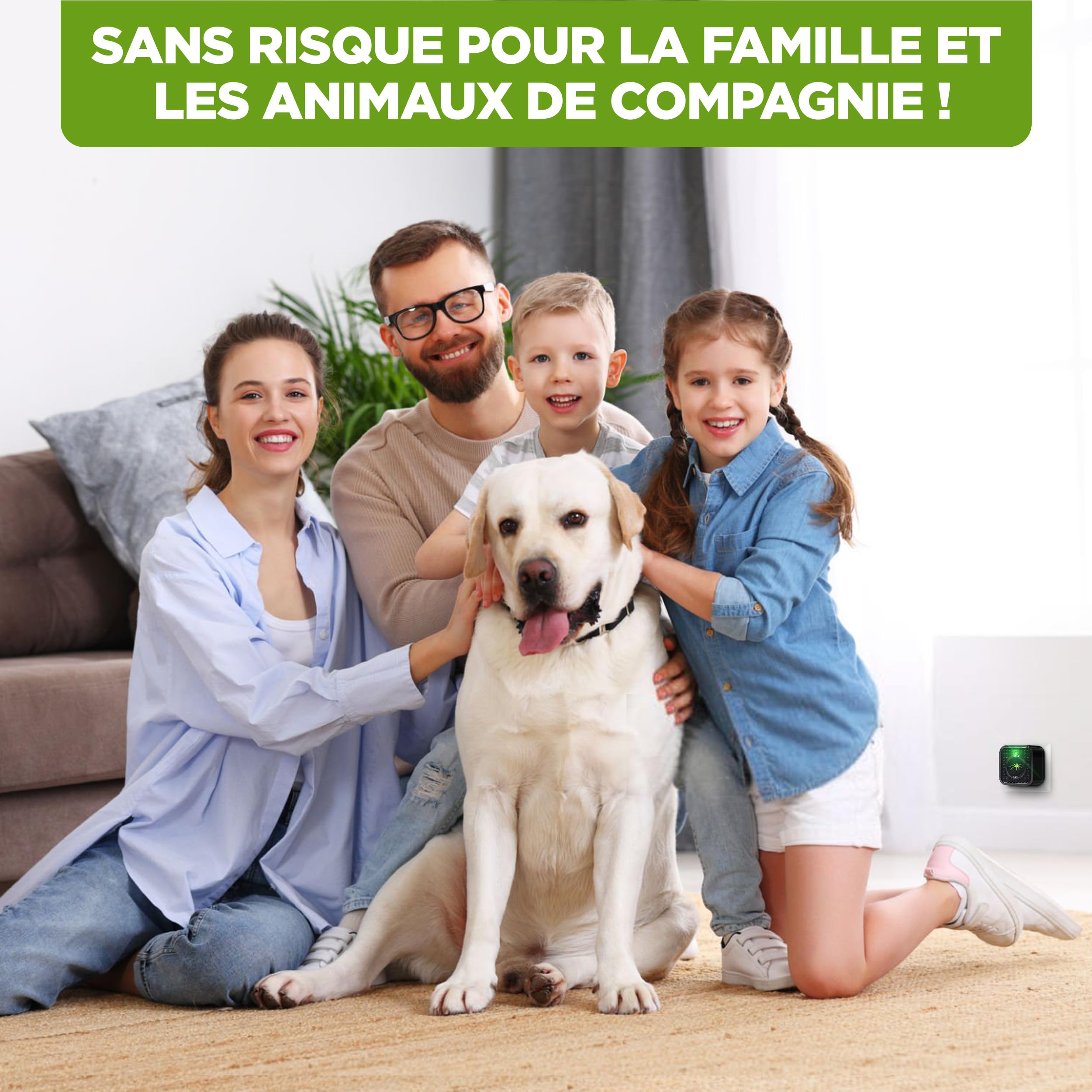 ISOTRONIC® Prise Anti Araignée Répulsif à Ultrasons contre les Araignées appareil électrique sans produits chimiques contre les insectes pour usage intérieur pour Chambre Salon Cuisine, Lot de 5