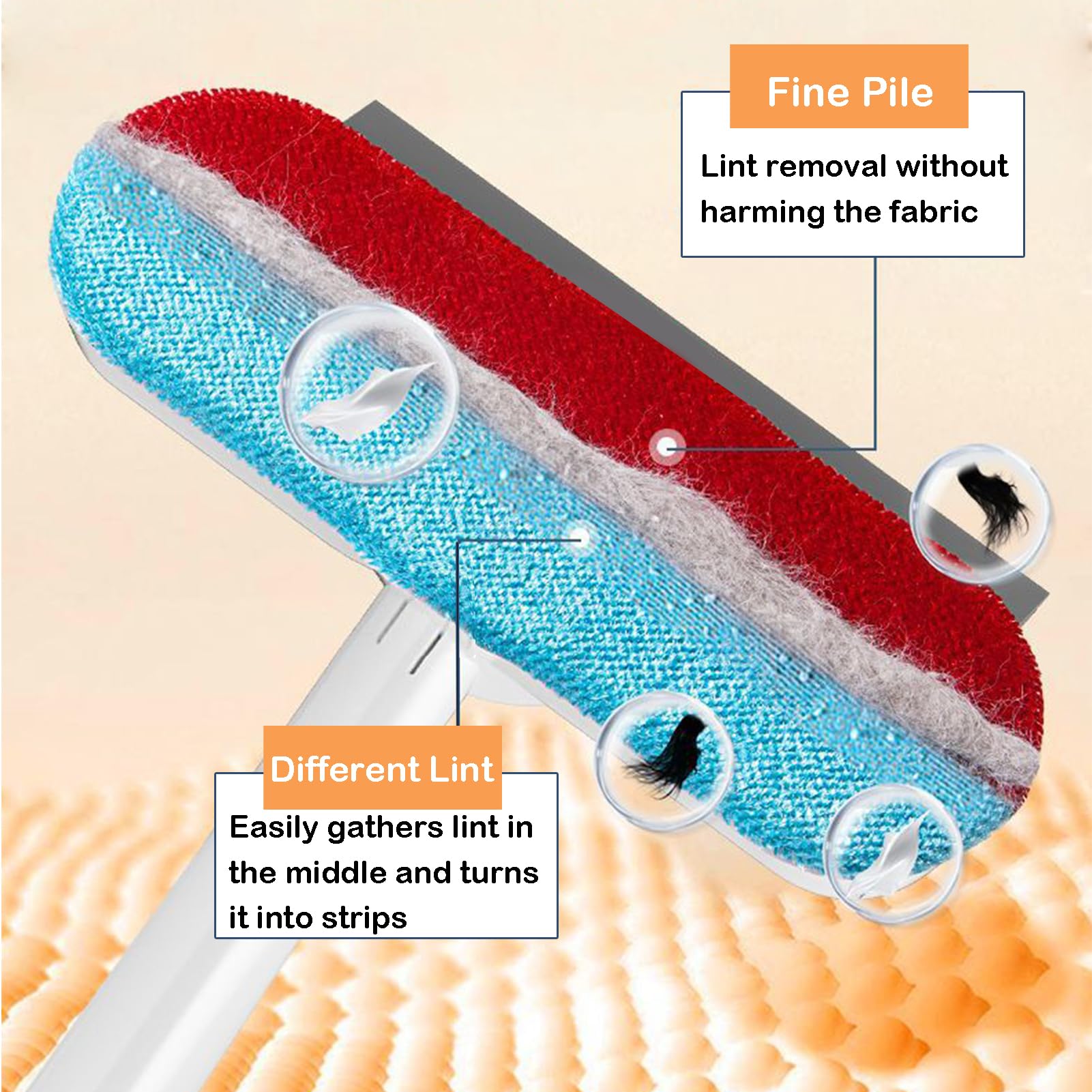 GIBZ Reusable Lint Brush Pet Hair Remover Brush Detachable Cat Dog Hair Removal Brush Comes for Sofas Carpets and Sheets Multifunctional Cleaning Extended Version - Image 2