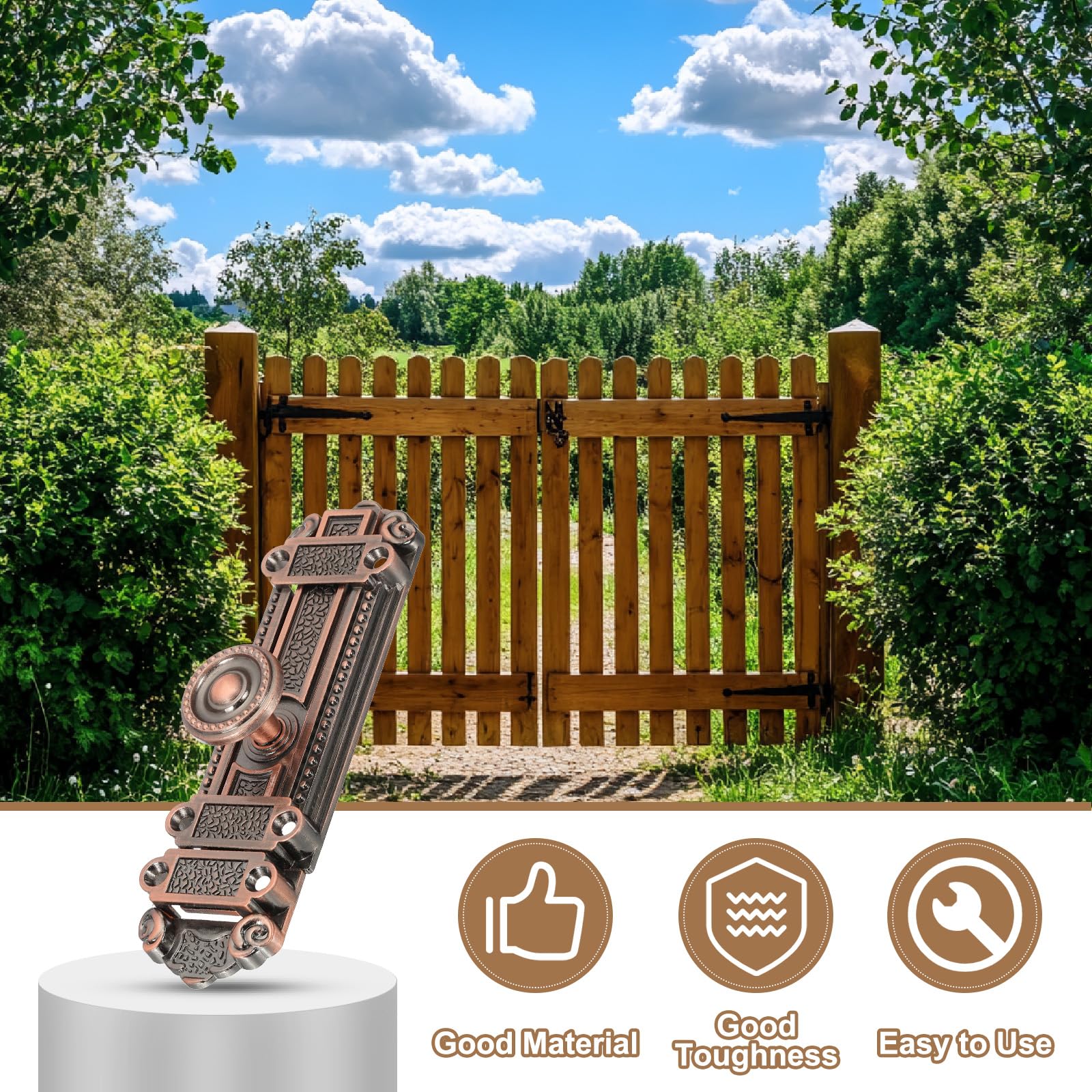 PATIKIL Barrel Bolt Latch, 6 Inch Slide Door Lock Zinc Alloy Gate Door Catch Bolt Latch for Bathroom Bedroom Barn Warehouse Red Bronze - Image 4