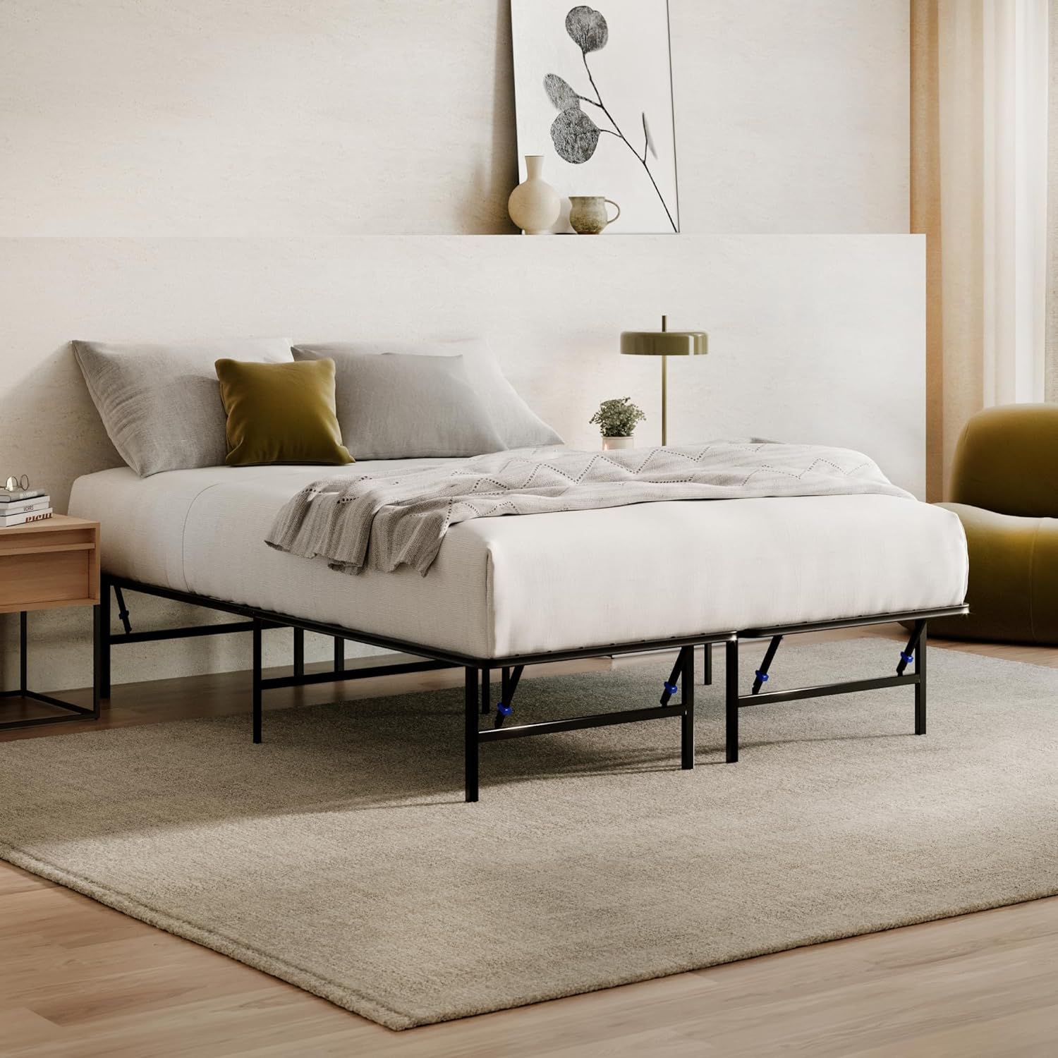 Nectar Foldable Metal Platform Bed Frame Full ToolFree