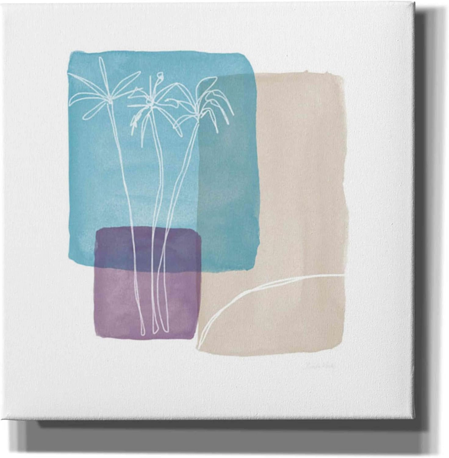 Epic Graffiti 'Palm Trees And Sand' by Linda Woods, Canvas Wall Art, 12"x12"