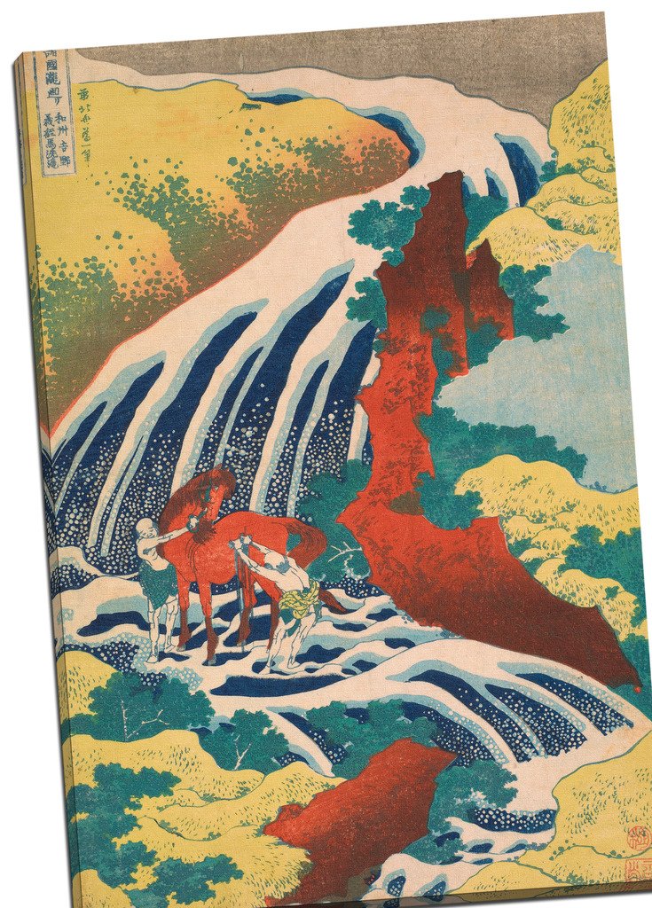Panther Print Katsushika Hokusai Yoshitsune Falls Canvas Print Picture Wall Art Large 30X20 Inches