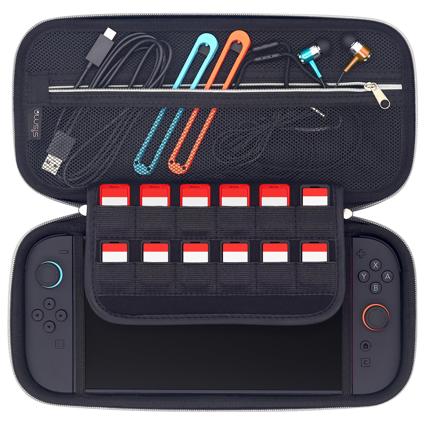 sisma Switch2 Aufbewahrung Tasche Kompatibel mit Nintendo Switch 2 Konsole, Robuste Aufbewahrungstasche Etui Hardcase Schutz Hülle für Unterwegs, Schwarze Tragetasche