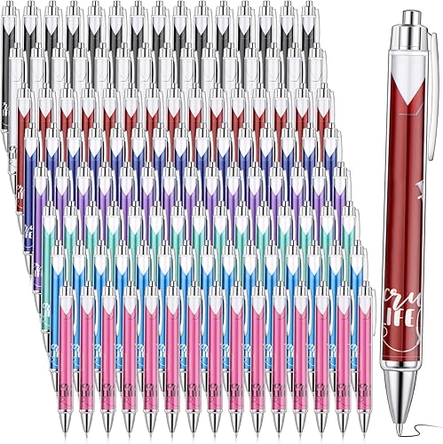 120 bolígrafos de enfermería a granel, regalos de agradecimiento de enfermería, bolígrafos retráctiles de tinta para la semana de la enfermera,