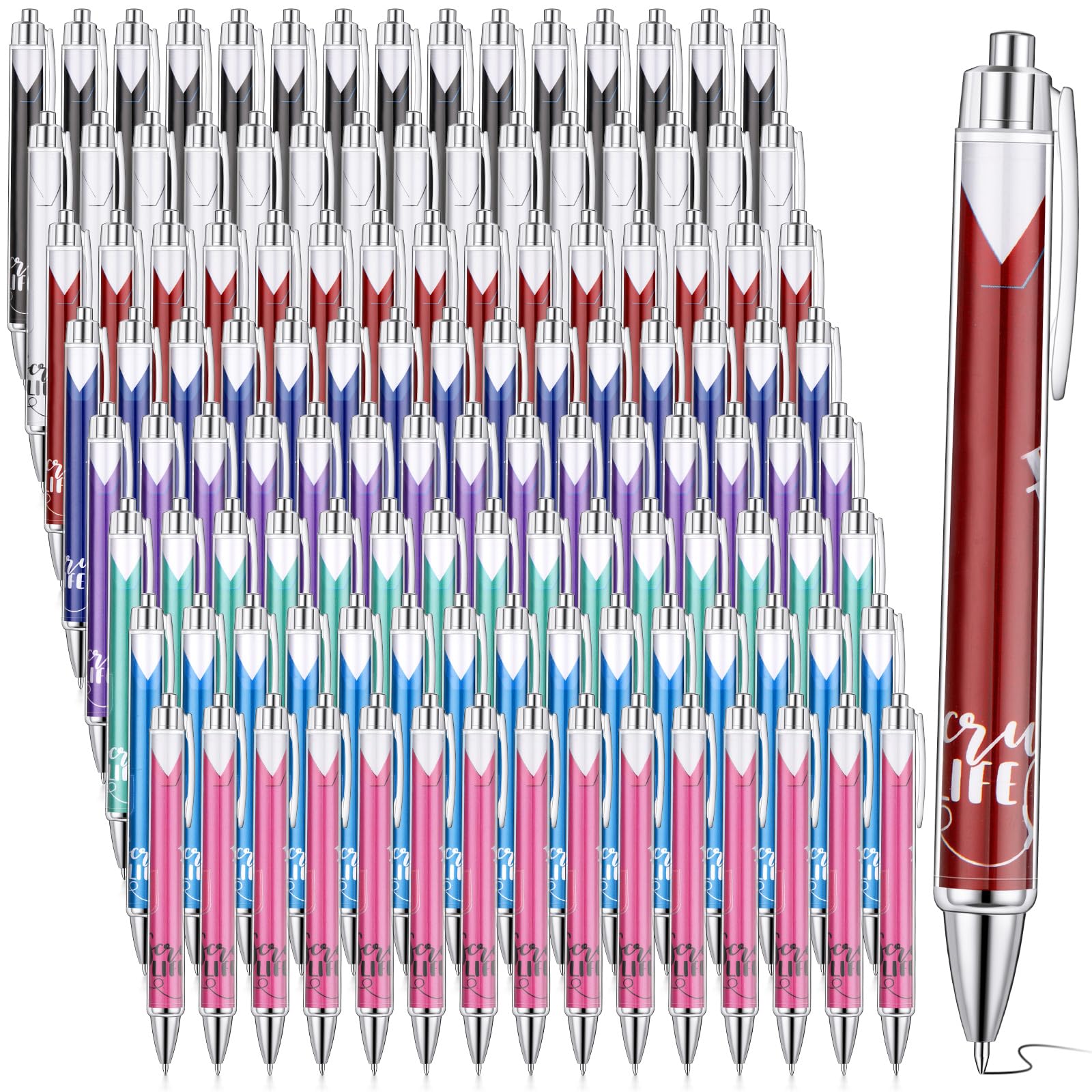 Jetec 120 Pcs Nurse Pen bulk Nurse Appreciation Gifts Nursing Ball Point Pens Retractable Nurse Week Ink Pens Funny Press Pen for Medical Assistants