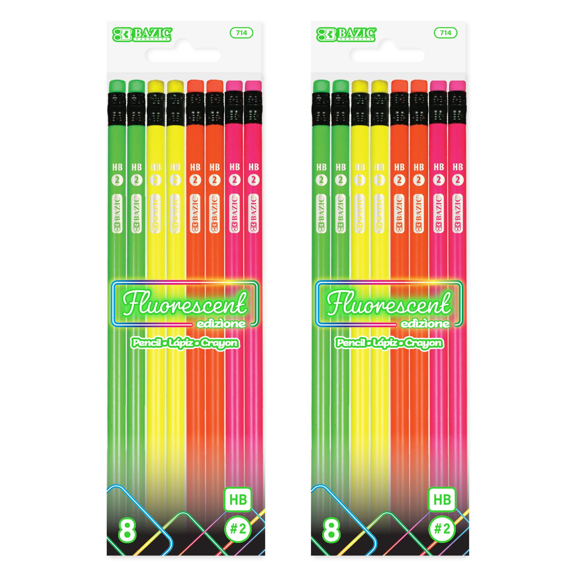 よ*お様 G0308-15★未開封　25 PENCILS FENCILS 500 Amazon.com : BAZIC PRODUCTS Fluorescent Pencil w/Eraser, Latex