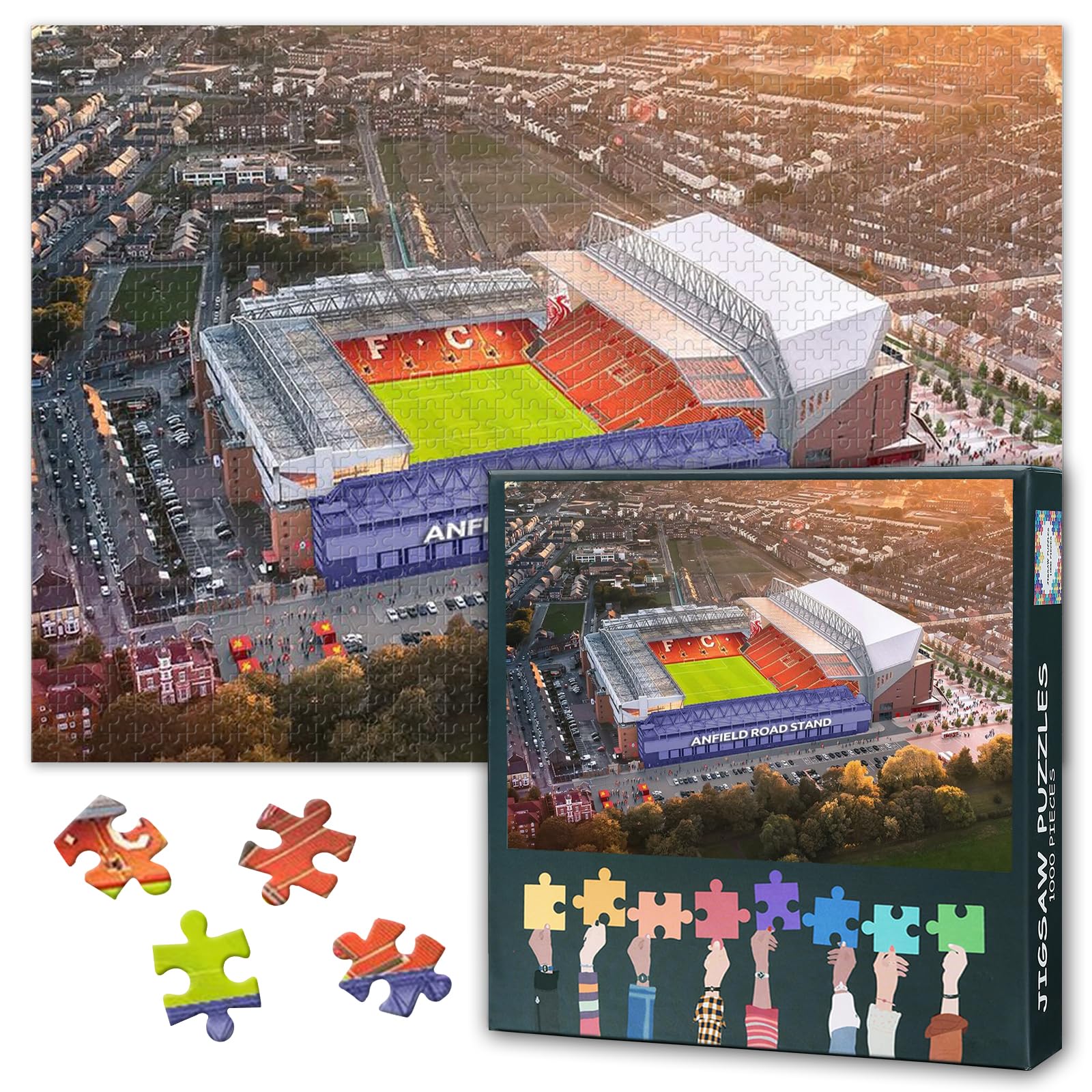 Football Sports Stadium Mindful Puzzle for Adults – 1000-Piece Challenge Liverpool Anfield Stadium Jigsaw Puzzles | Promotes Focus, Calm & Screen-Free Fun