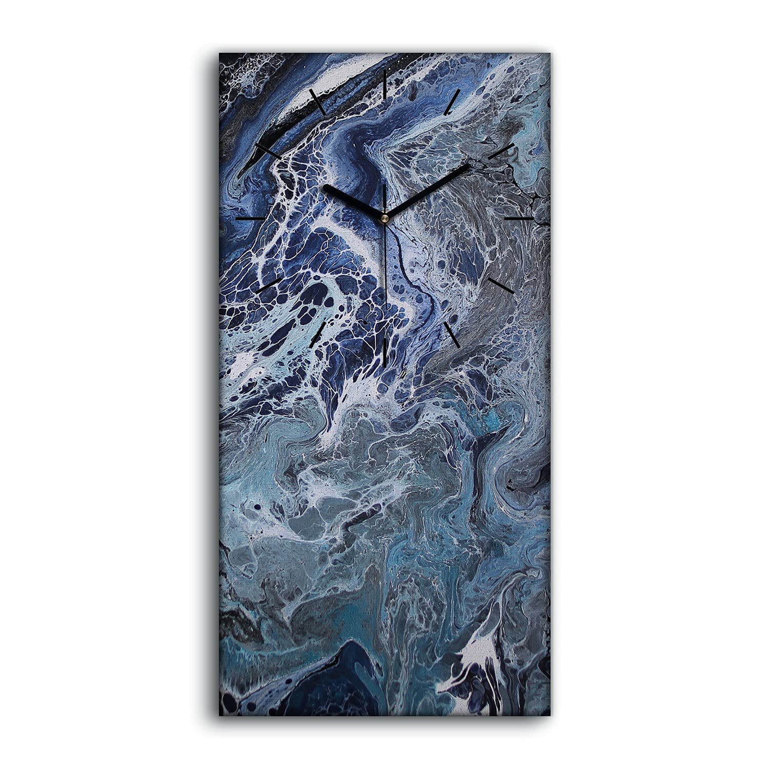 Horloge sur toile haut de gamme 30x60cm art moderne abstrait salon et chambre
