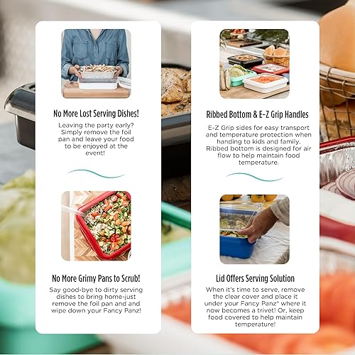 Vista 26 de Fancy Panz - Bandeja de 8 x 8 pulgadas Dress Up And Protect Your Foil Pan®, 100 % fabricado en Estados Unidos, bandeja de aluminio de 8 x 8 pulgadas