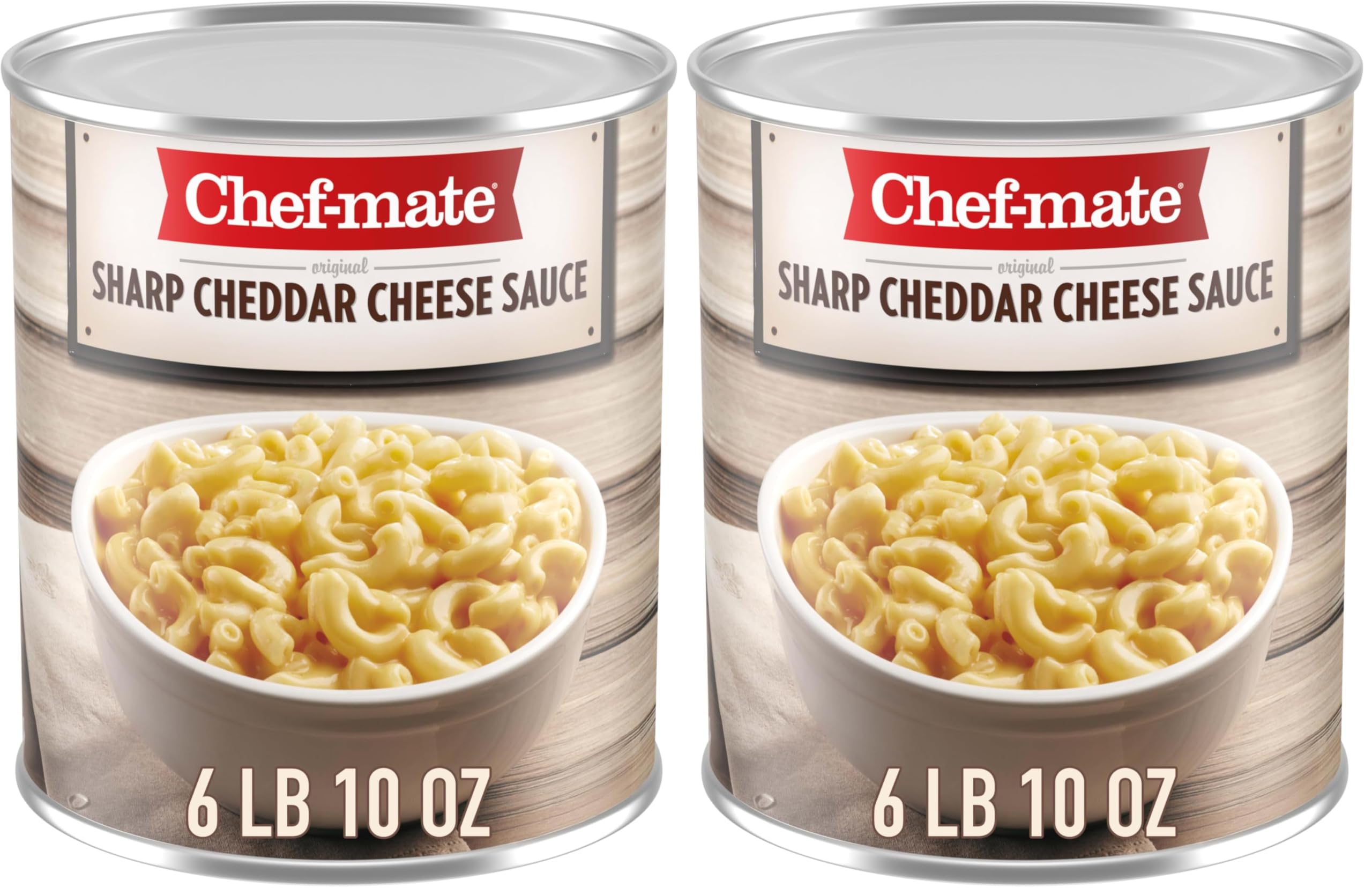 Chef-mate Sharp Cheddar Cheese Sauce and Queso, Superbowl Party Supply, 6 lb 10 oz (# 10 Can Bulk) (Pack of 2)