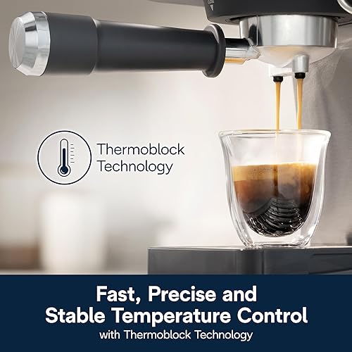 Miniatura 2 de De'Longhi Máquina de café espresso clásica con espumador de leche, bomba de 15 bares y control de temperatura, kit de cafetera barista para expreso,