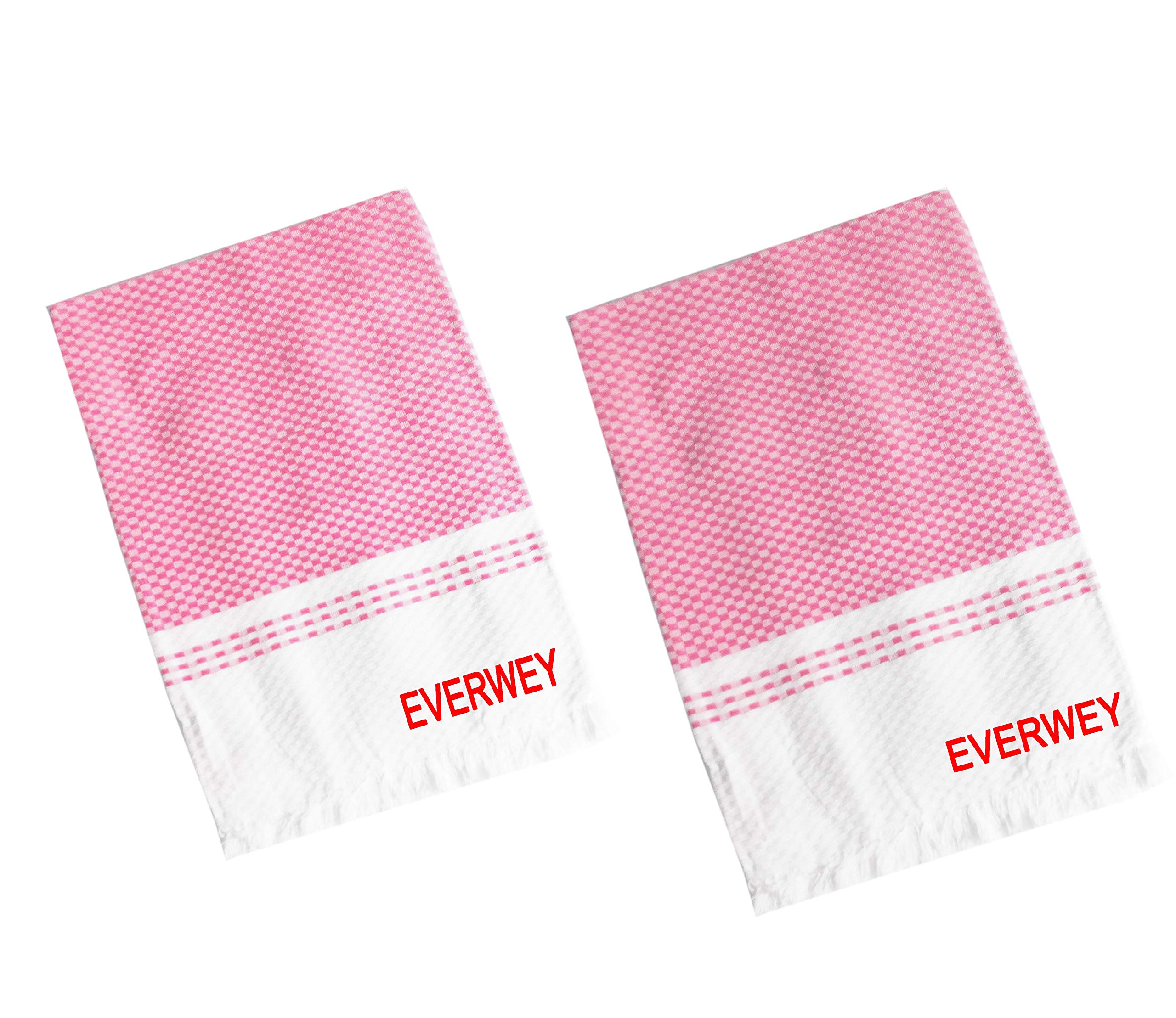 Everwey Enterprise 100% Cotton Large Size Towel chex Design 30x60 inches / (75cm x 152cm) (Pink)