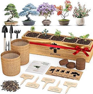 5 Pack Bonsai Tree Kit - Unique Gardening Gift Set for Plant Lovers | Co...