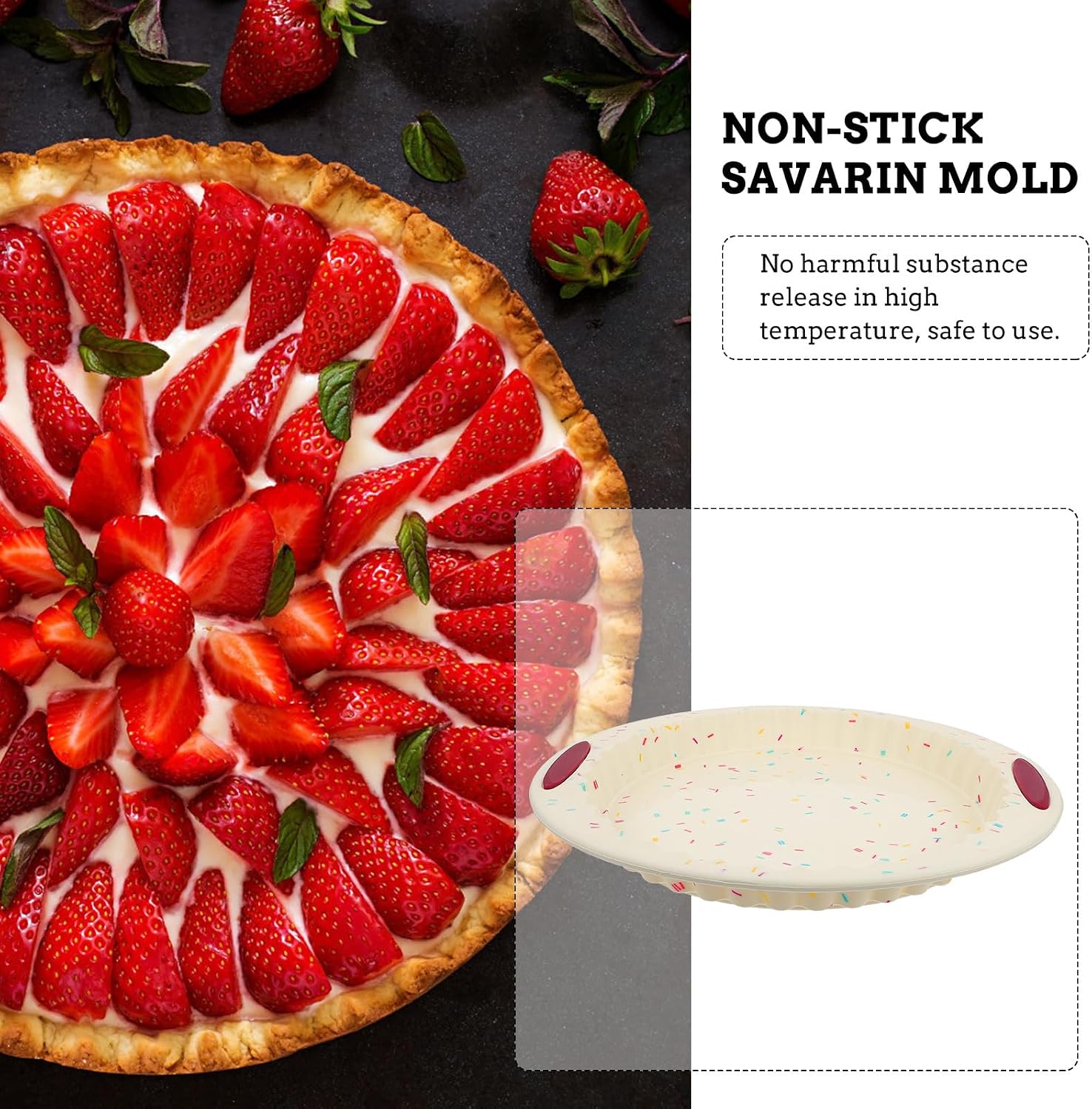 Silicone Cake Mold Savarin Ring Pan 12-inch Candy Color Non-stick Baking Mold for DIY Dessert and Restaurant Use Random Color