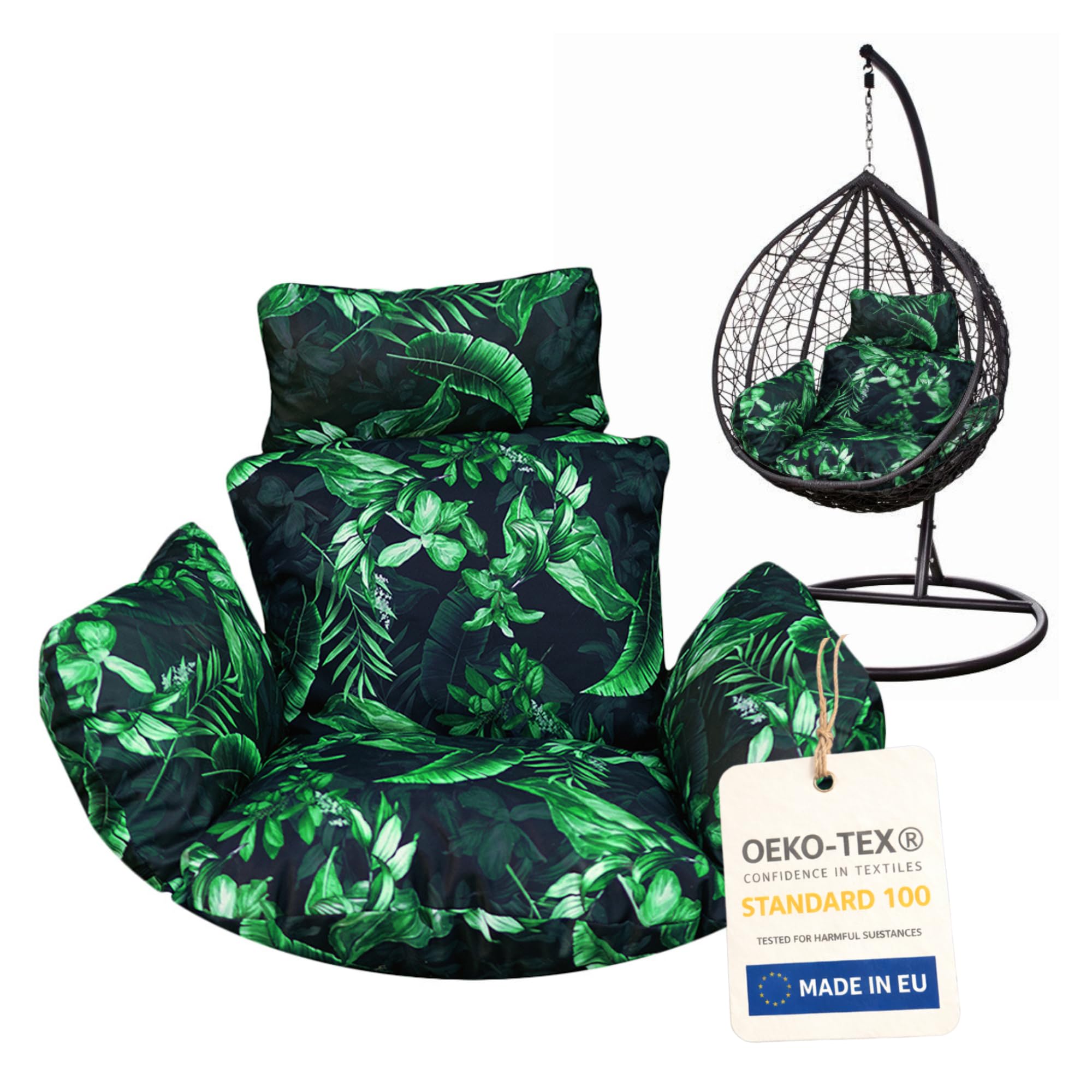 Hängesessel Kissen Outdoor – Auflage für Hängesessel, Hängekorb und Hängeschaukel, wetterfestes Sitzkissen für Gartenschaukel, weich und bequem