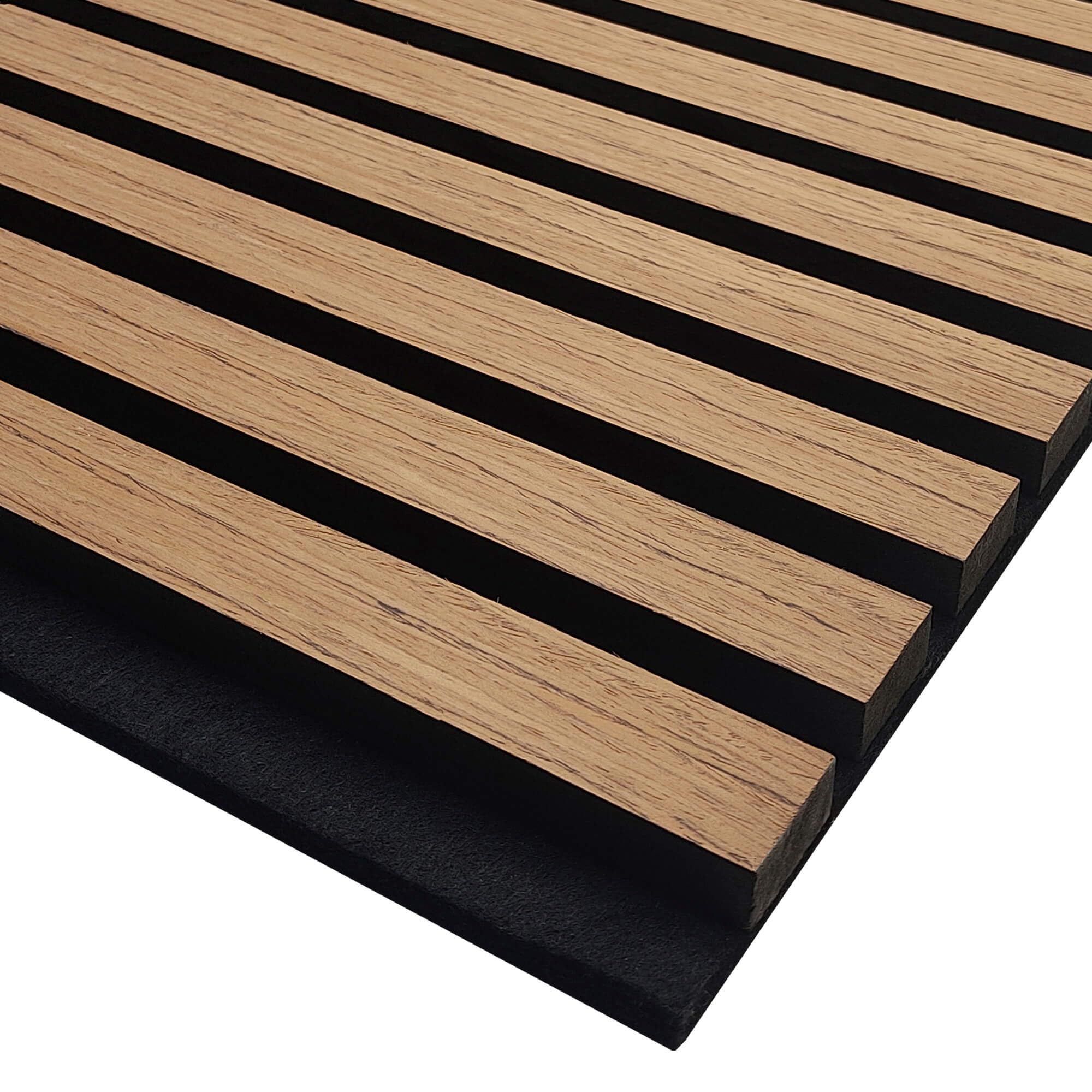 Paneles Acústicos de Madera Real, Panel para Pared Rectangular Decorativo 3D con Tejido de fieltro, Aislante con Chapa de Madera, Pack 4 unidades de 120 x 60 x 2,1 cms (2,88 m²) (Roble Natural)