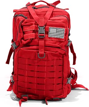 Bug Out Bag Backpack - 50L Tactical Backpack - Great for Survival Essentials Red