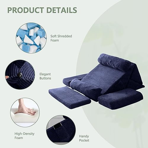 Miniatura 9 de HIGOGOGO Juego de 10 almohadas ortopédicas de cuña para cama, posicionadores corporales de espuma suave ajustables para recuperación después