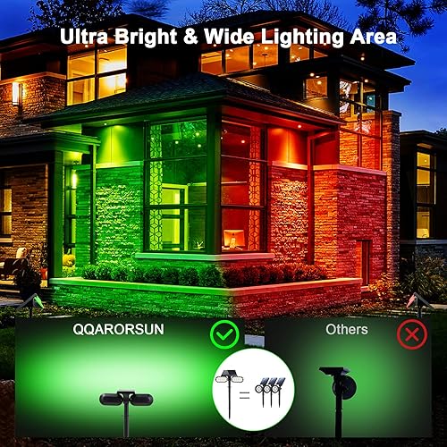 Miniatura 3 de Luces solares que cambian de color, luces solares de estaca de paisaje t con 7 opciones de color, luces solares azules del atardecer al amanecer,