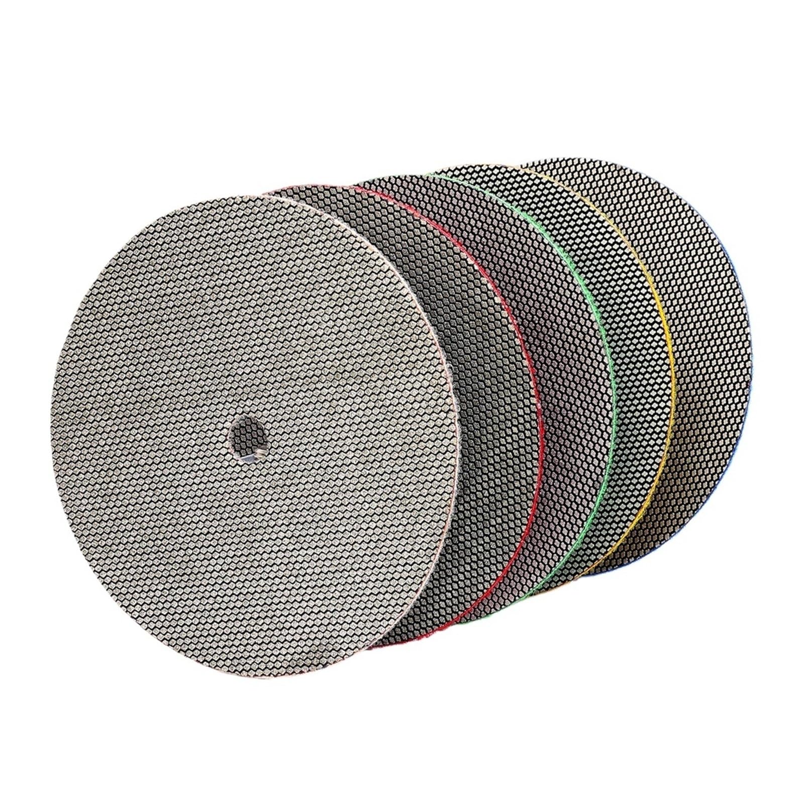 Szklane, galwanizowane podkładki polerskie o średnicy 180 mm. Szybkie i ostre szlifowanie betonowych powierzchni kamiennych(Grit 100,4 Pcs)