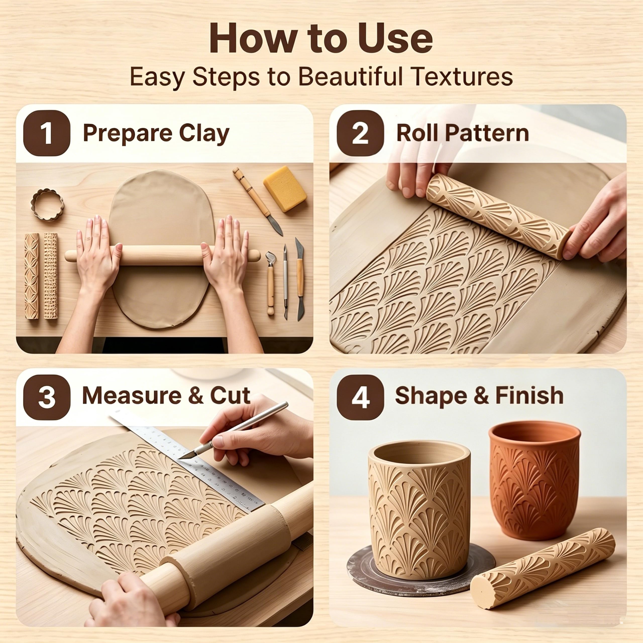 Clay Texture Rollers - 10 Pack -4