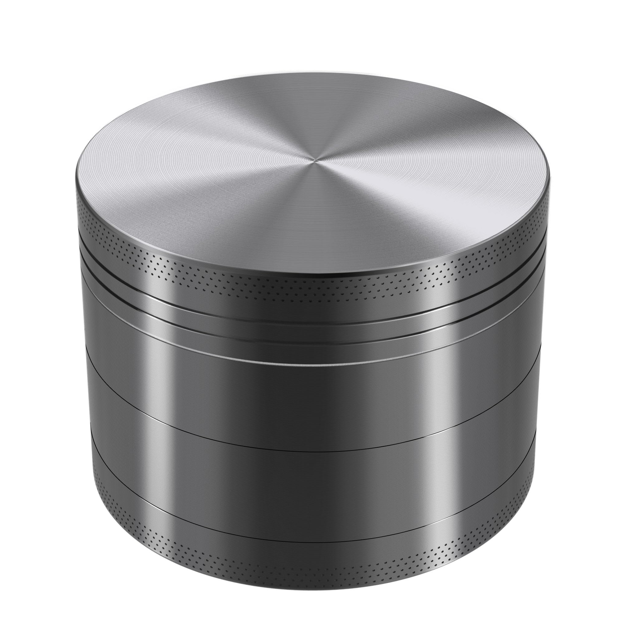 KitchenBoss Młynek metalowy, mały młynek 4-częściowy, kruszarka, 4,9 cm, z narzędziami do czyszczenia przypraw (niklowo-czarny)