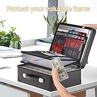 Vista 9 de DocSafe 6400°F Fireproof Document Box with Lock,Heat Insulated Fireproof Water Resistant 10 Layers Hard Case Safe Box with Zipper＆Multi