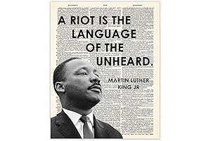 Inspirational Martin Luther King Poster "A Riot is Language" 8x10 Motivational Wall...