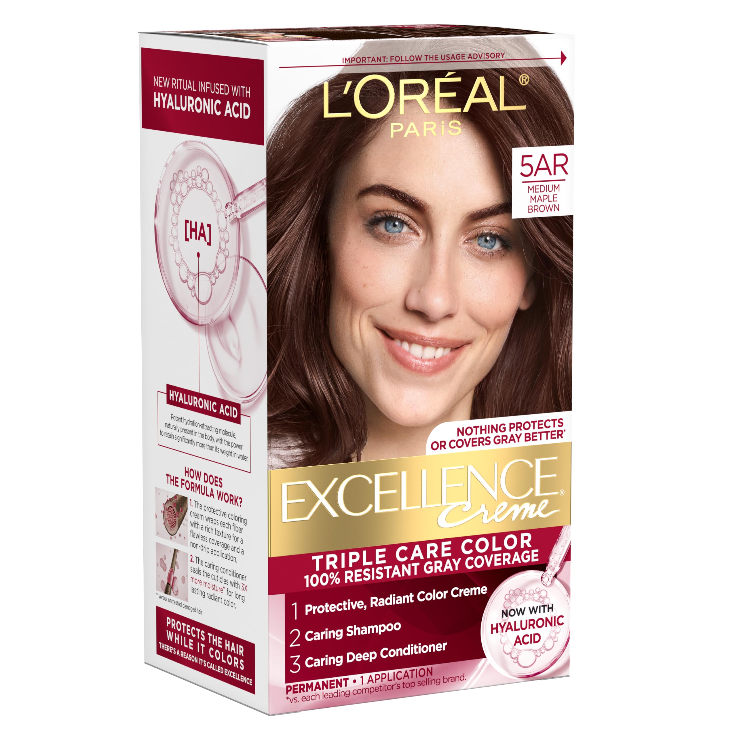 Amazon.com : L'Oreal Paris Excellence Crème Permanent Hair Dye