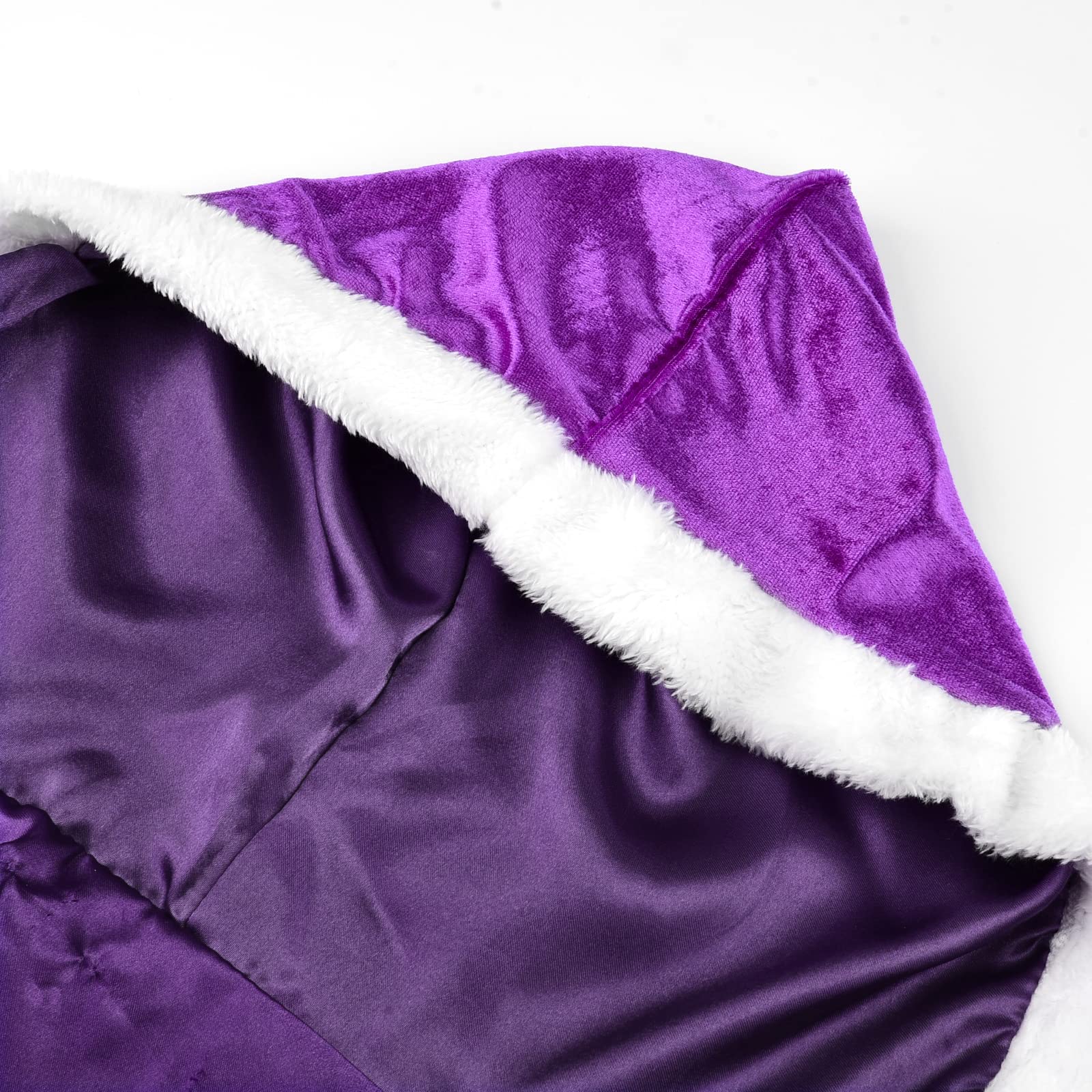 JerrisApparel Girl Cape Wedding Cloak Dress Coat Matching Snow Princess Costume (140, Purple) - Image 4